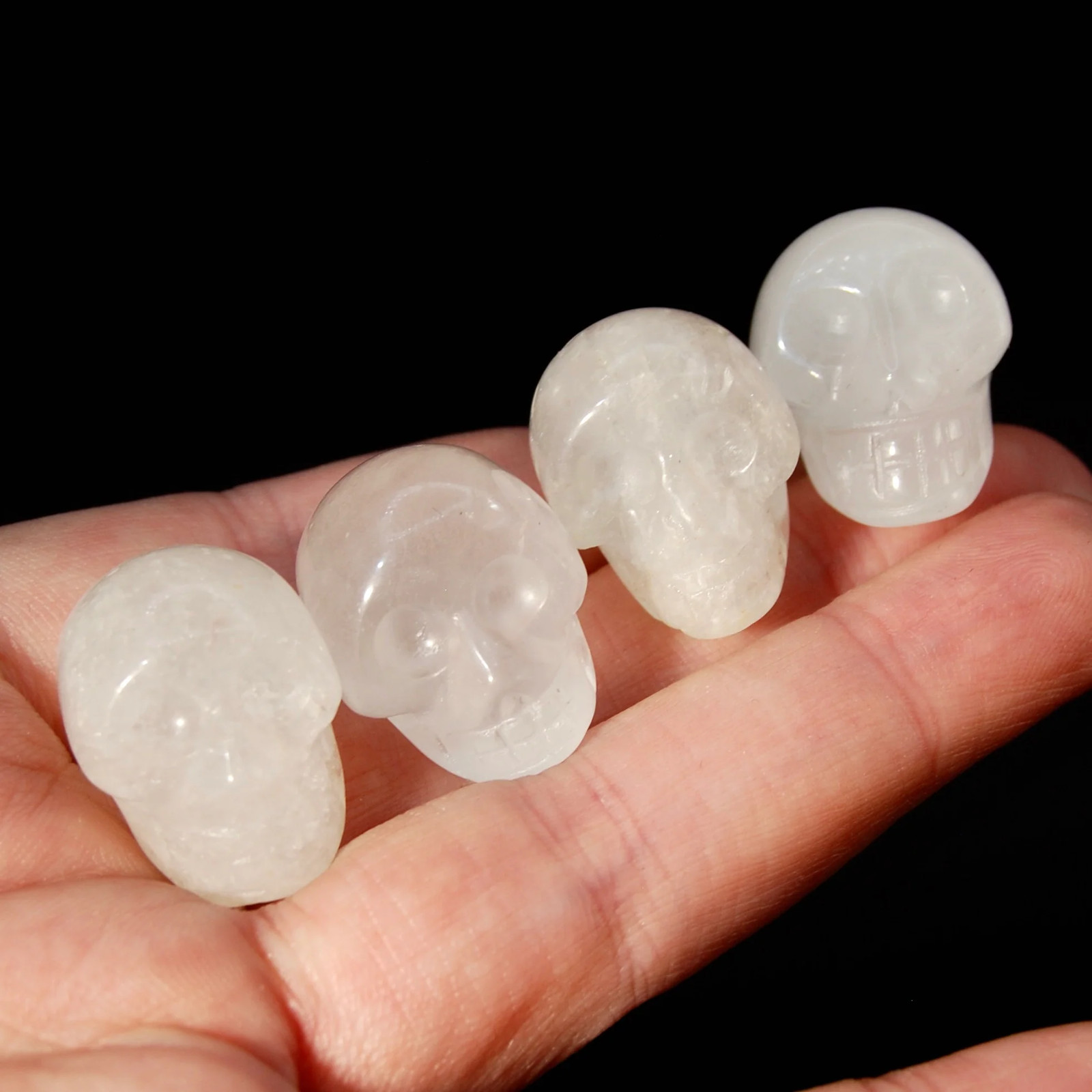 ONE 1in Mini Clear Quartz Carved Crystal Skull