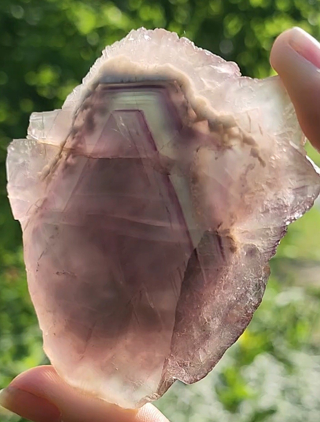 ✨️Terraced tricolor fluorite with chevron zoning Qinglong Mine, China✨️