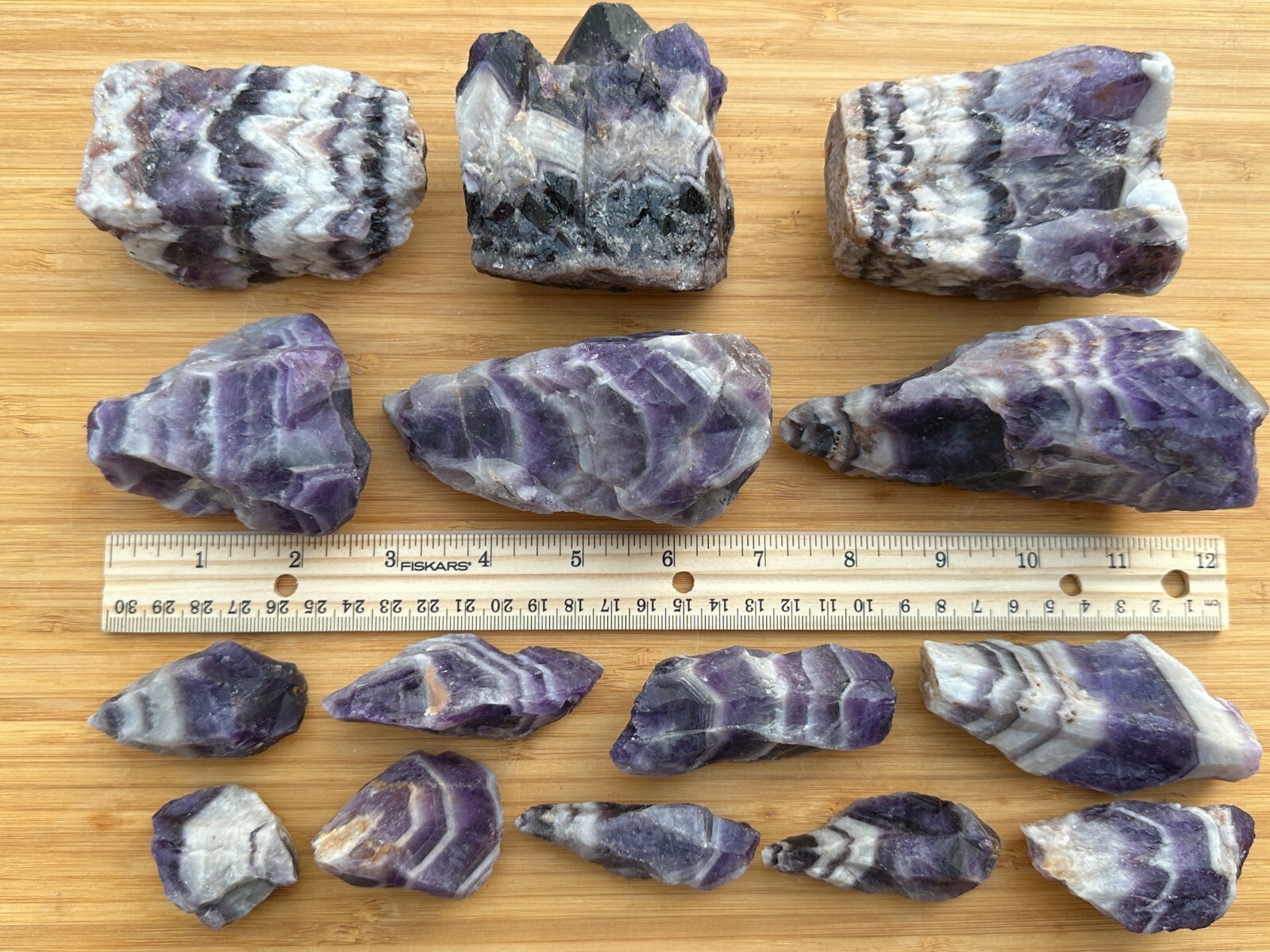 Extra Large Chevron Amethyst Rough Stone, 2″- 7″ Raw Chevron Amethyst Crystals