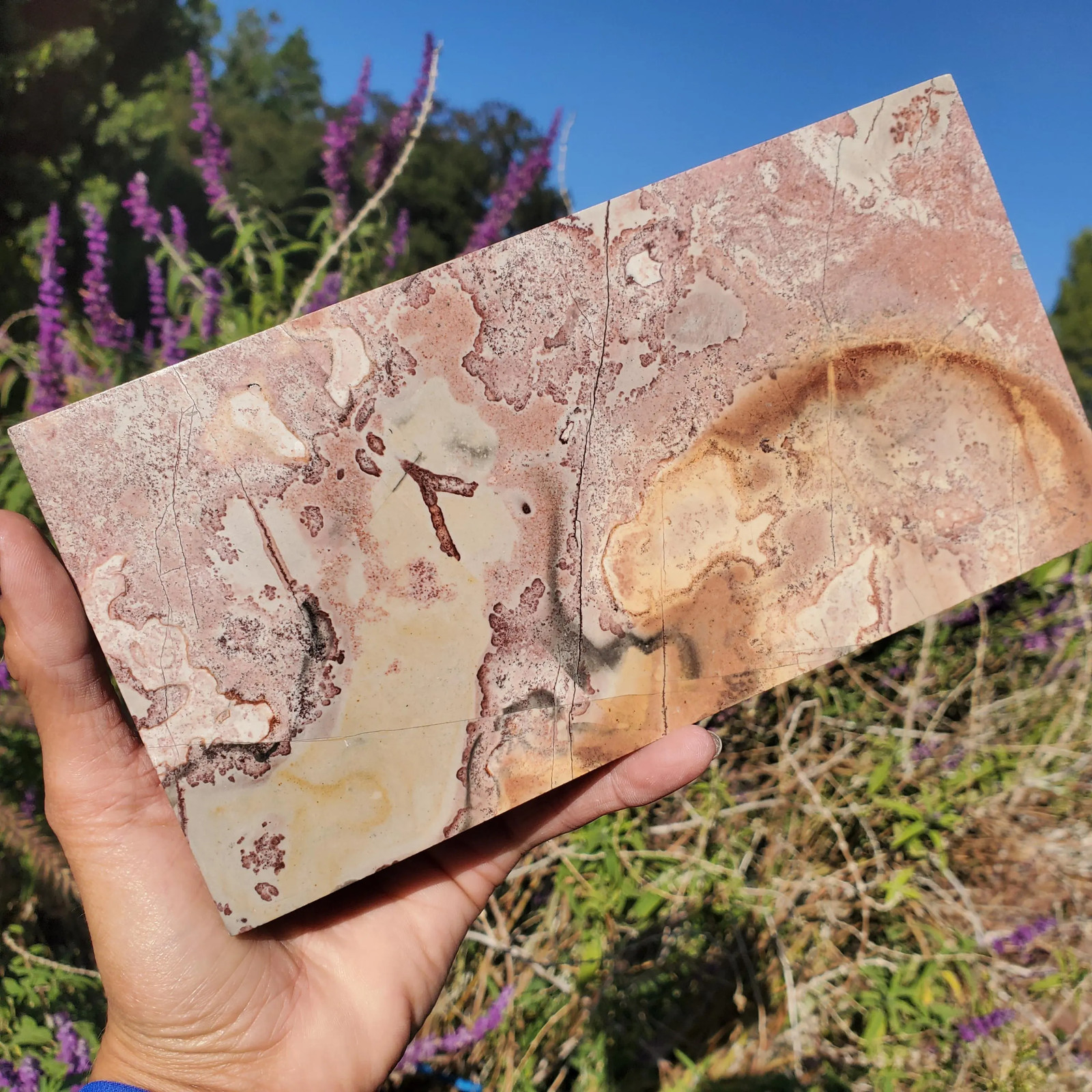 Picture Story Jasper Pastel Dendritic Display Crystal Tile Slab 947 grams