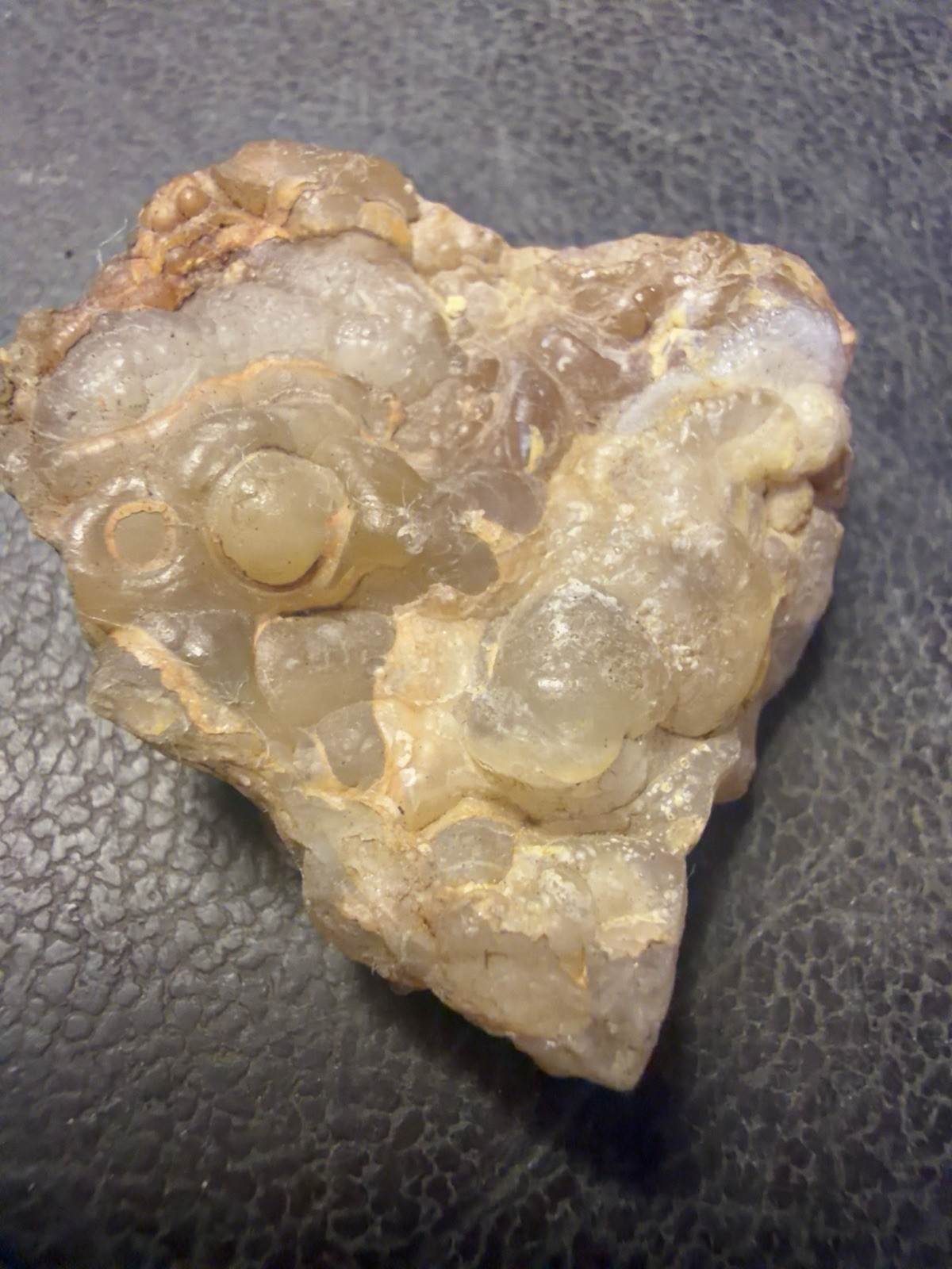 Natural Botryoidal Chalcedony Quartz Mineral Specimen on Matrix Druzy 1-3/4”