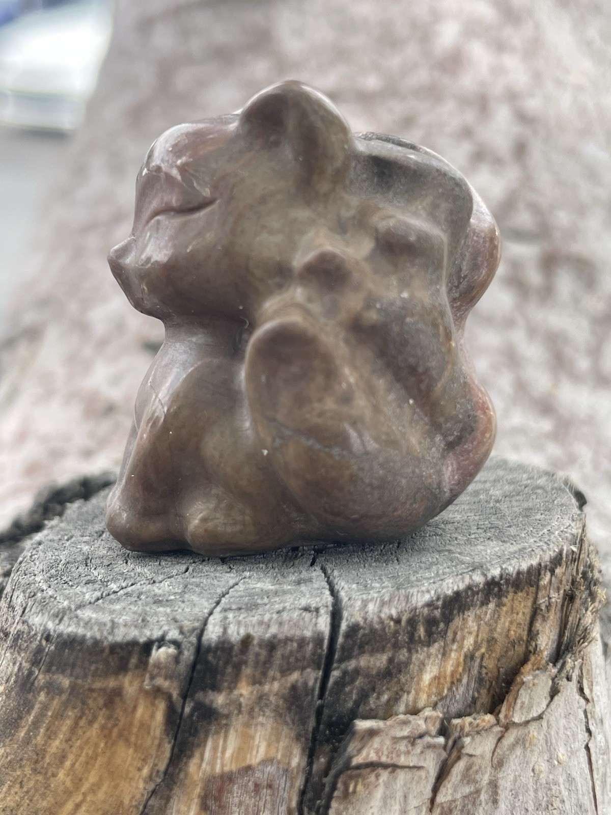 Picture Jasper Crystal/Gemstone Nine-Tailed Fox Mini Carving 47G 1 1/4″ x 1 1/4″