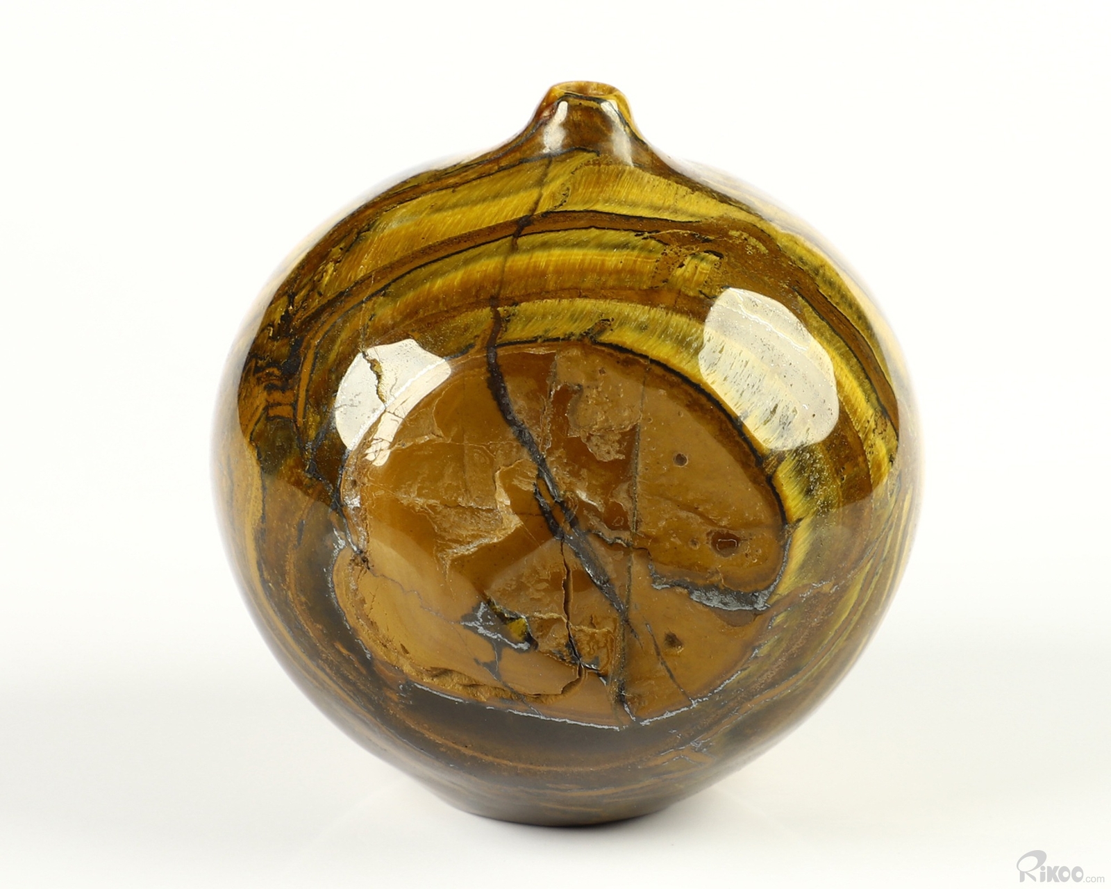 1.8″ Tiger Iron Eye Hand Carved Crystal Vase Sculpture, Crystal Healing