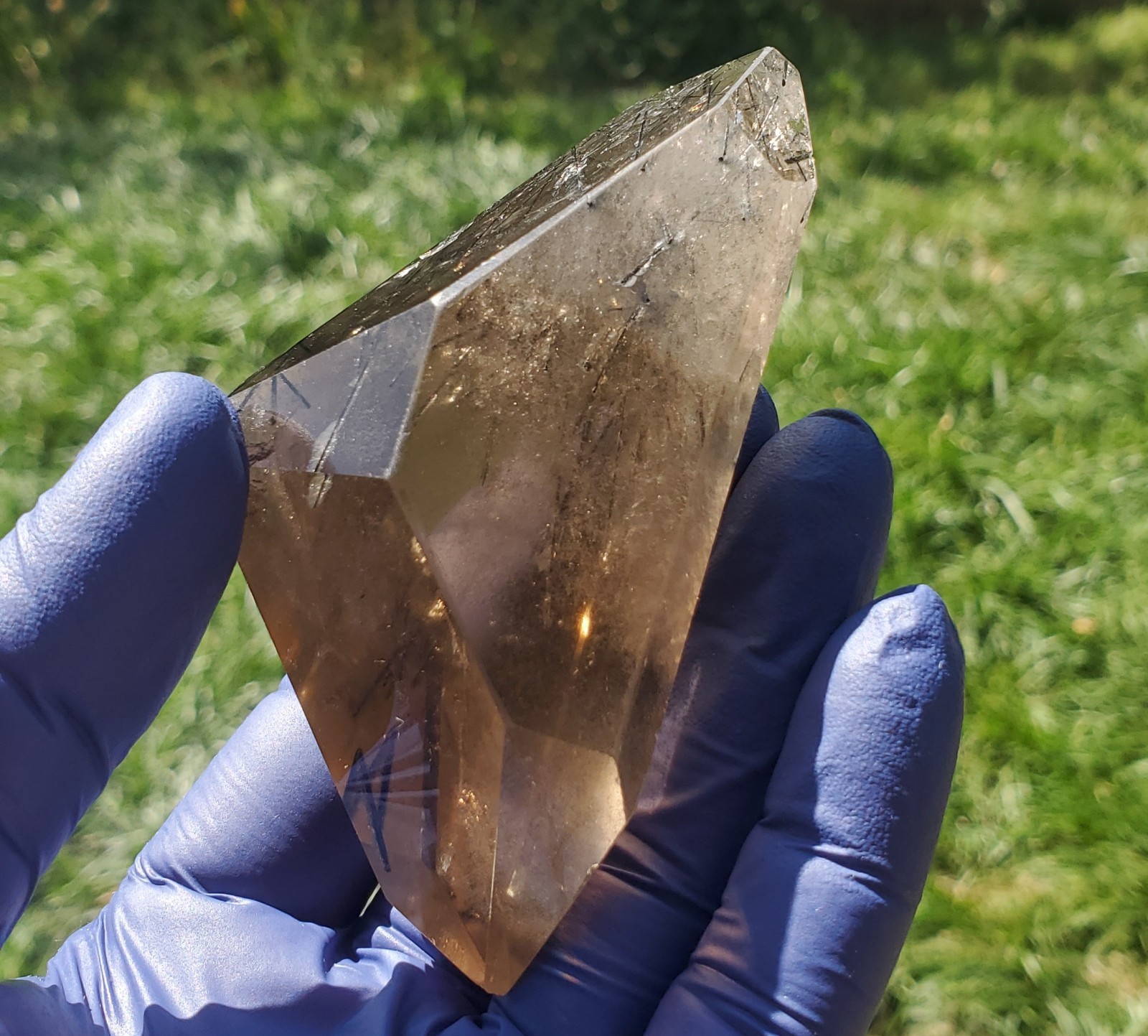 Black Tourmaline Rutilated Smoky Quartz free form Brazil 182g