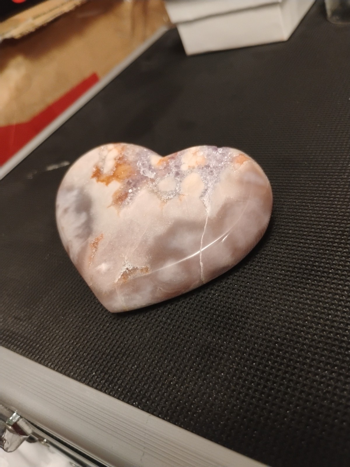 Pink Amethyst Heart! No Stand! 5.6oz!