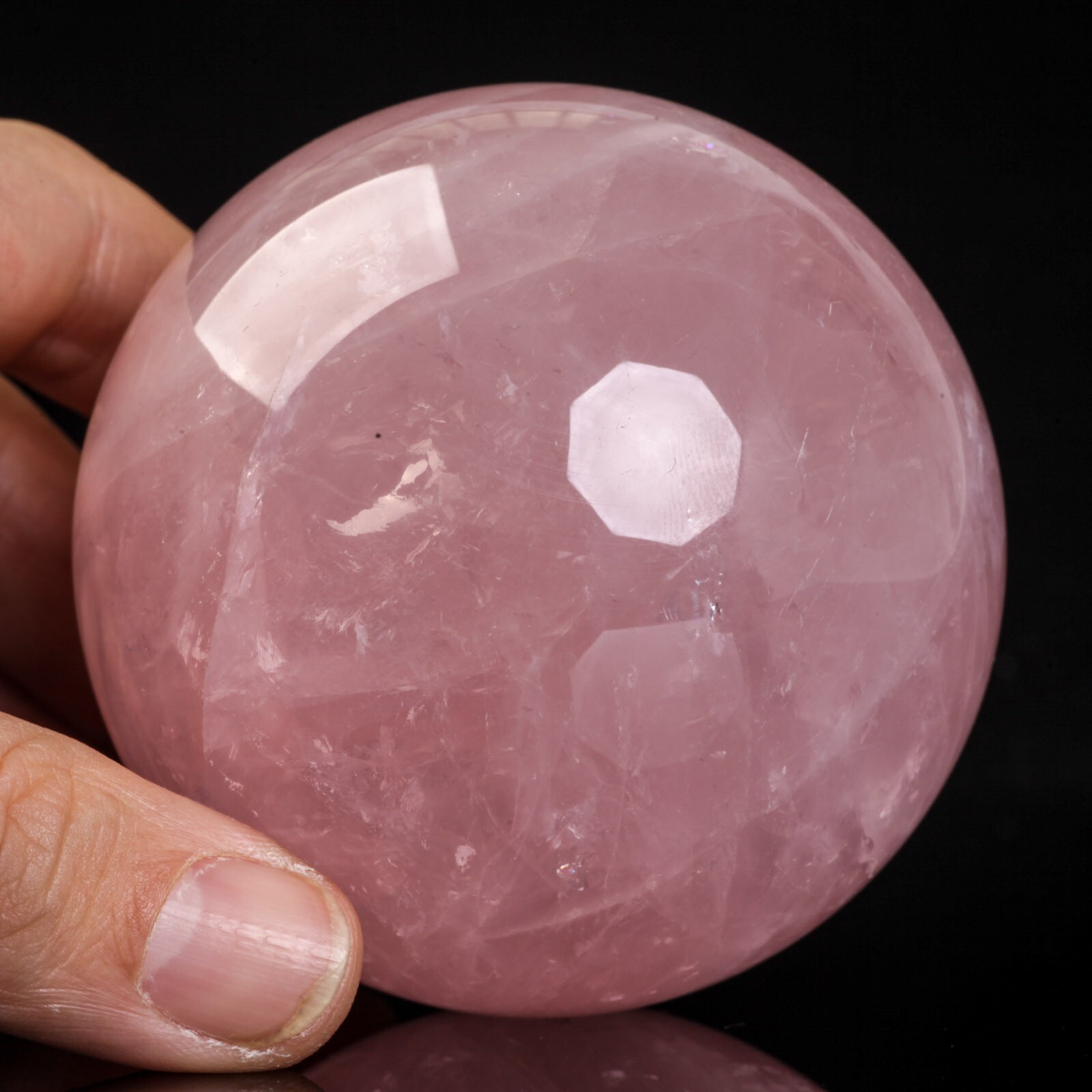 513g72mm Rose Quartz Sphere Crystal Ball Healing Natural Pink Decor Energy Stone