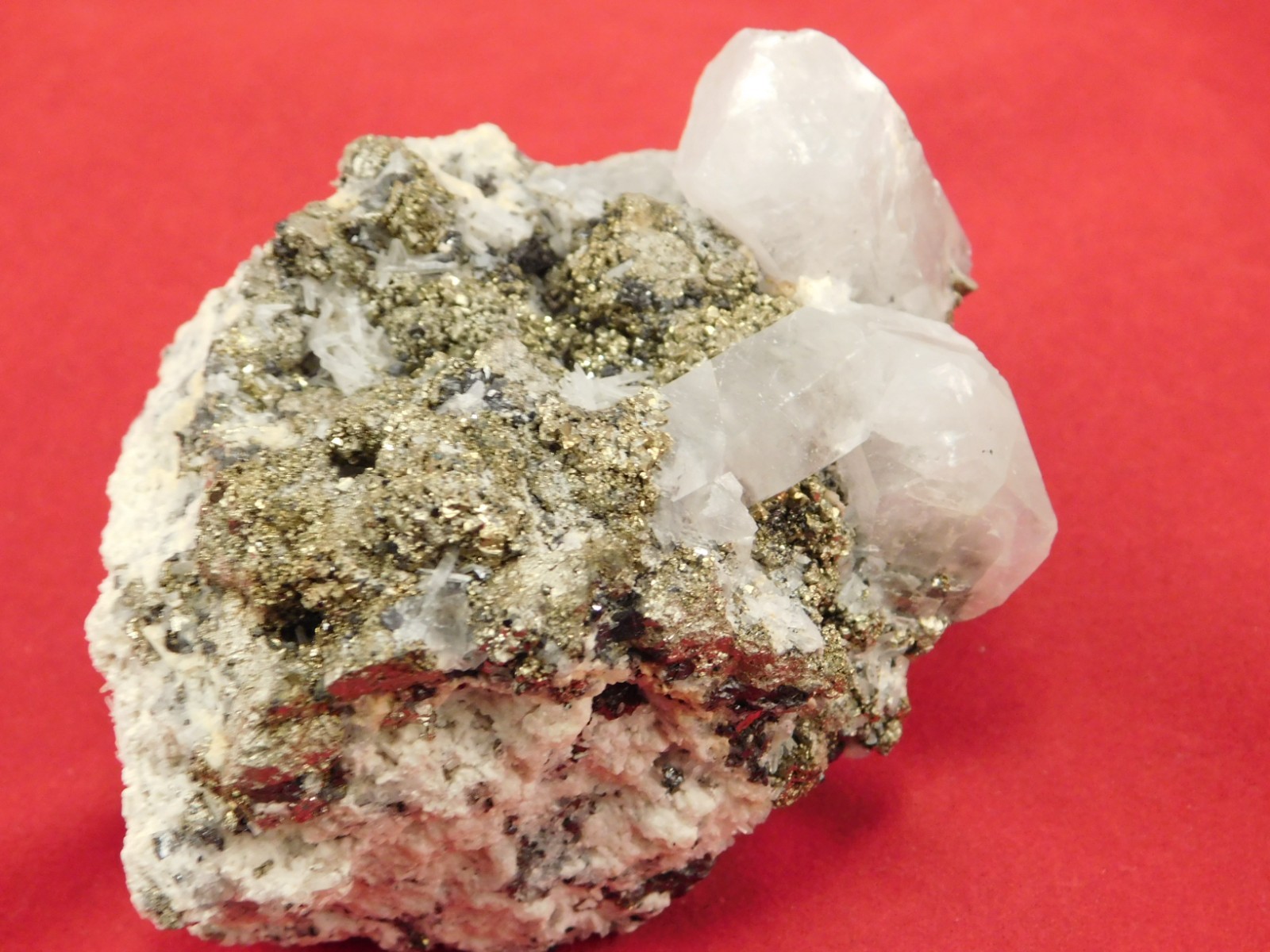 FLUORESCENT Calcite Crystal Cluster with CHALCOPYRITE! Peru 185gr