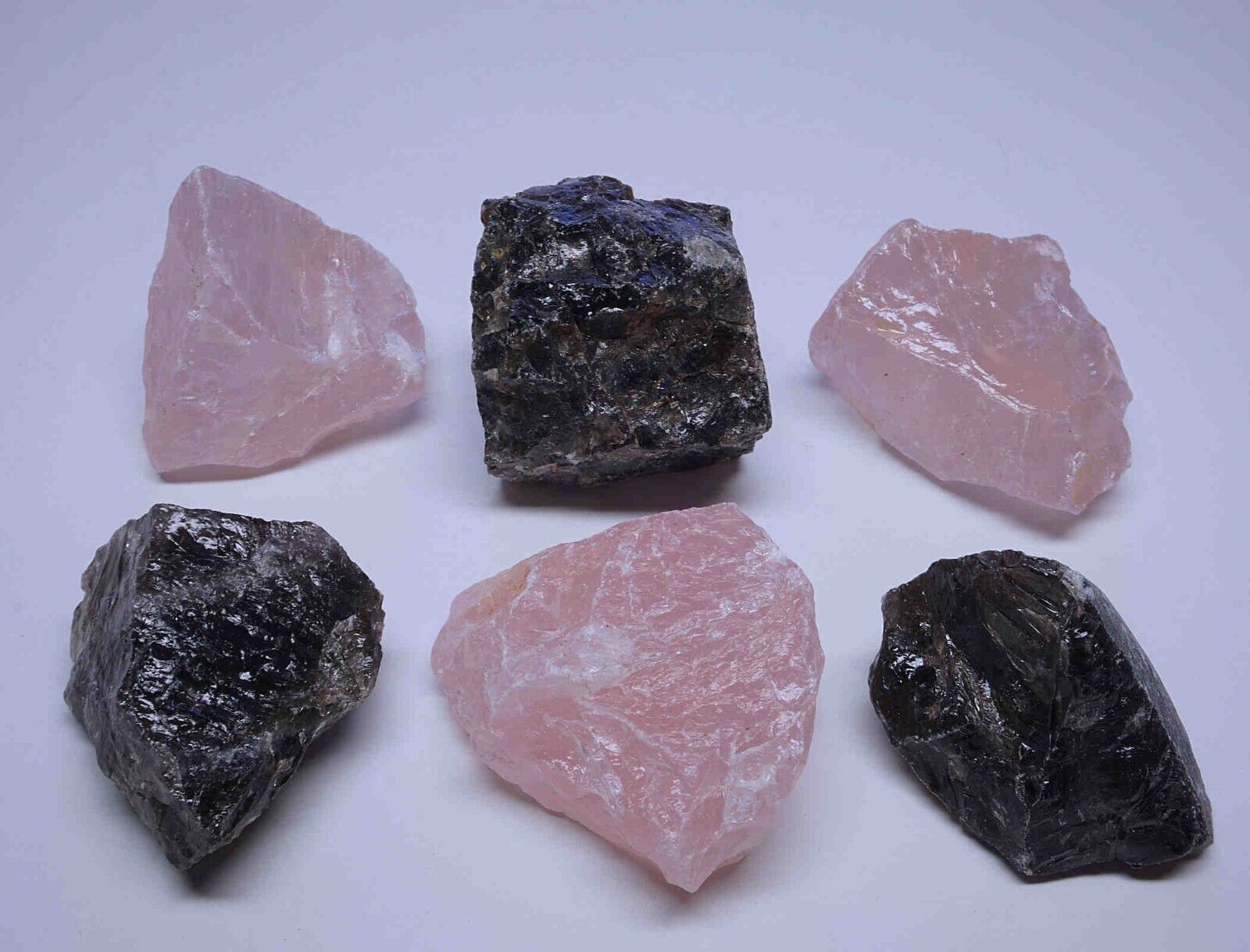 Rose Quartz & Smoky Quartz 10 OZ Box Natural Pink & Brown Crystal Gemstones
