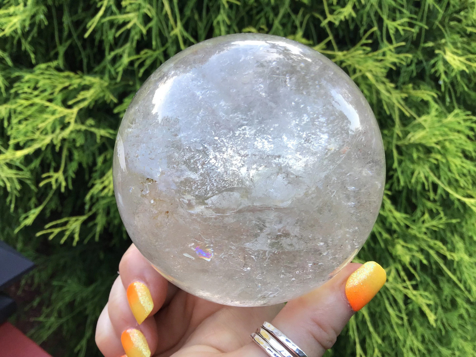 Clear Quartz Crystal Ball ~ Large 1 Lb. 12 oz. ~ 3″ Wide ~ Polished Sphere ~ Sp