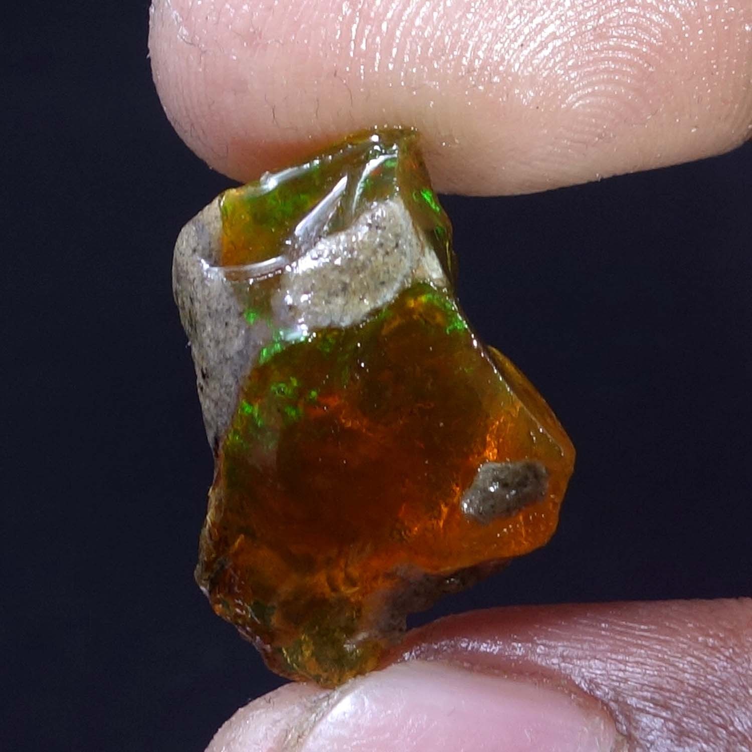 Natural Ethiopian Loose Rough Raw Opal Gemstone Multi Fire Oil Rough 16.00 Carat