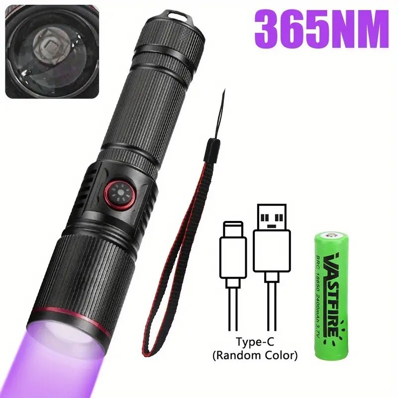 New 365nm 20-Watt UV Invisible Fluorescent Mineral Finder Yooper Flashlight