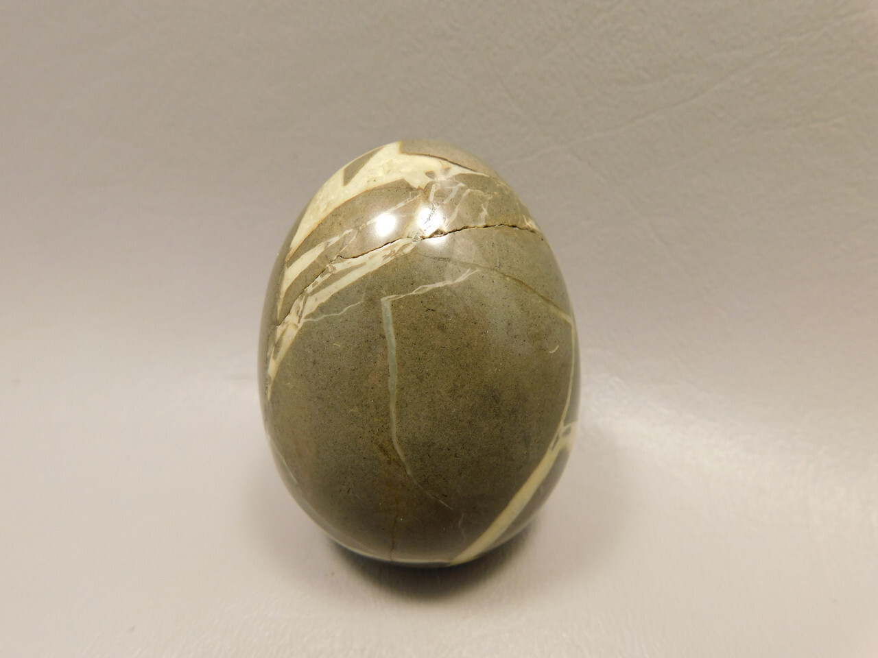 Septarian Nodule Egg Shaped 2.35 inch Polished Rock Utah Stone #O6