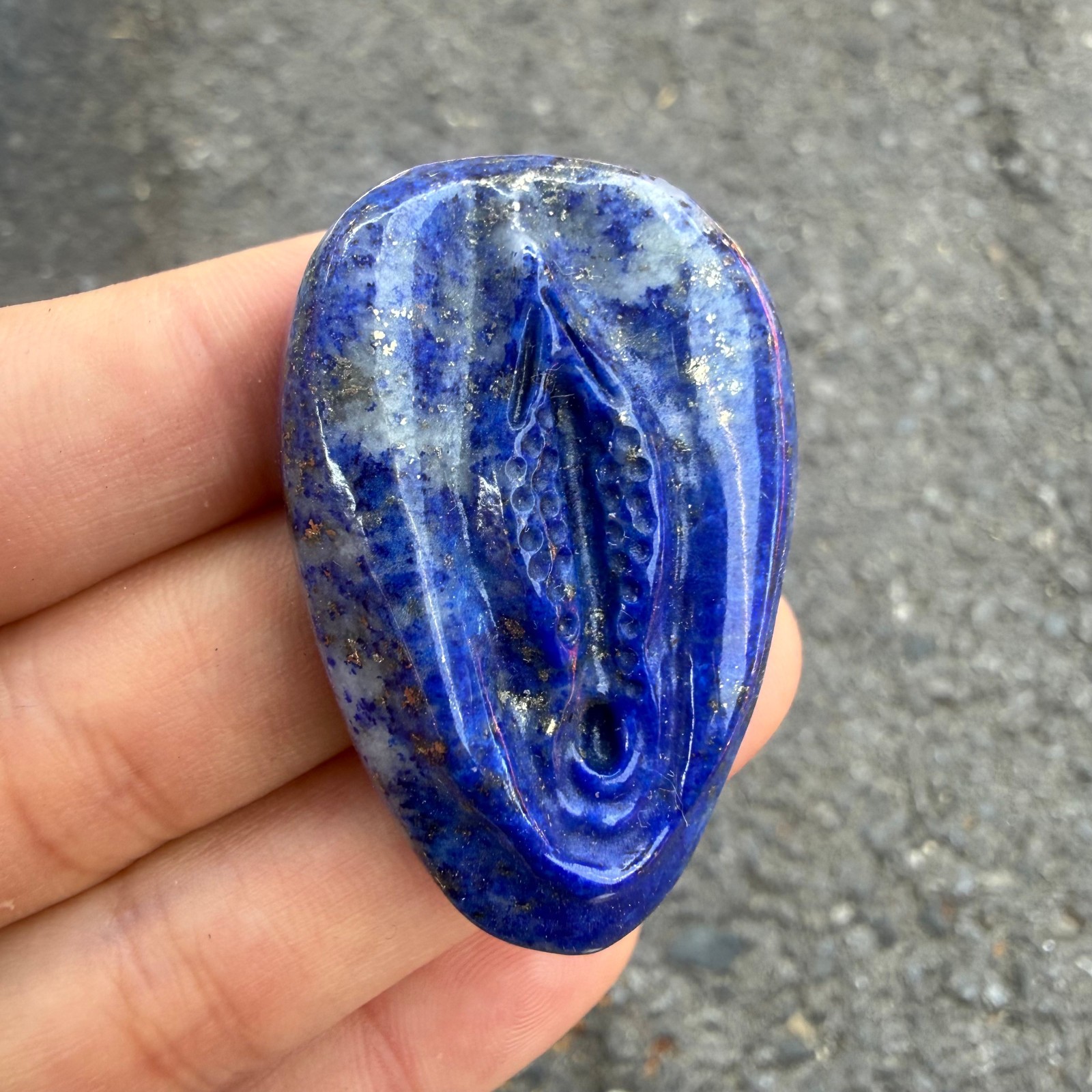 2” Natural Lapis lazuli Quartz Carved source of life Crystal Reiki healing 1pc