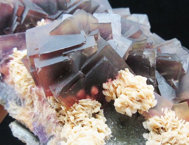 12.7cm purple FLUORITE&Barite crystal mineral specimens,AnHui,China!