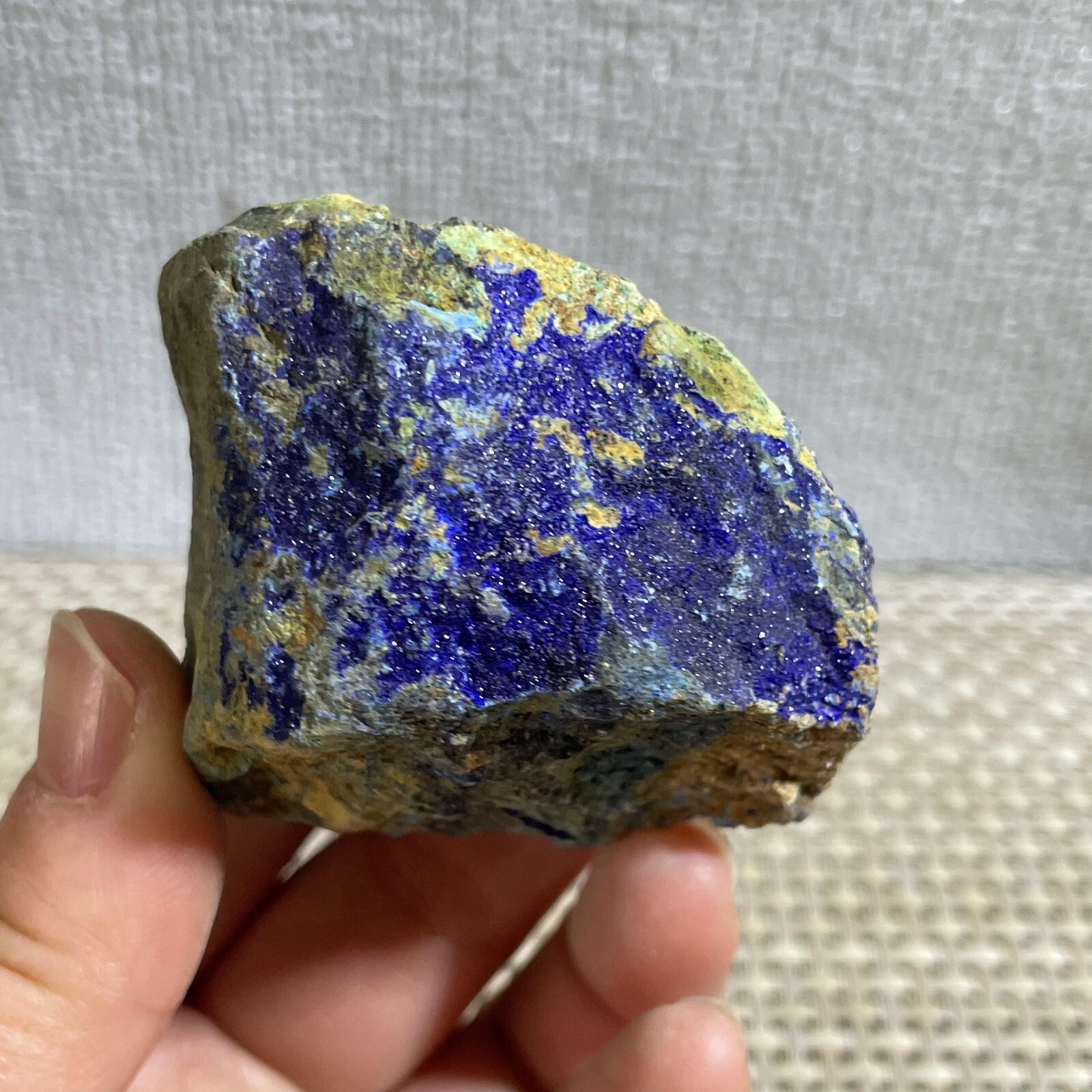 128g Natural blue copper ore quartz malachite crystal mineral specimen