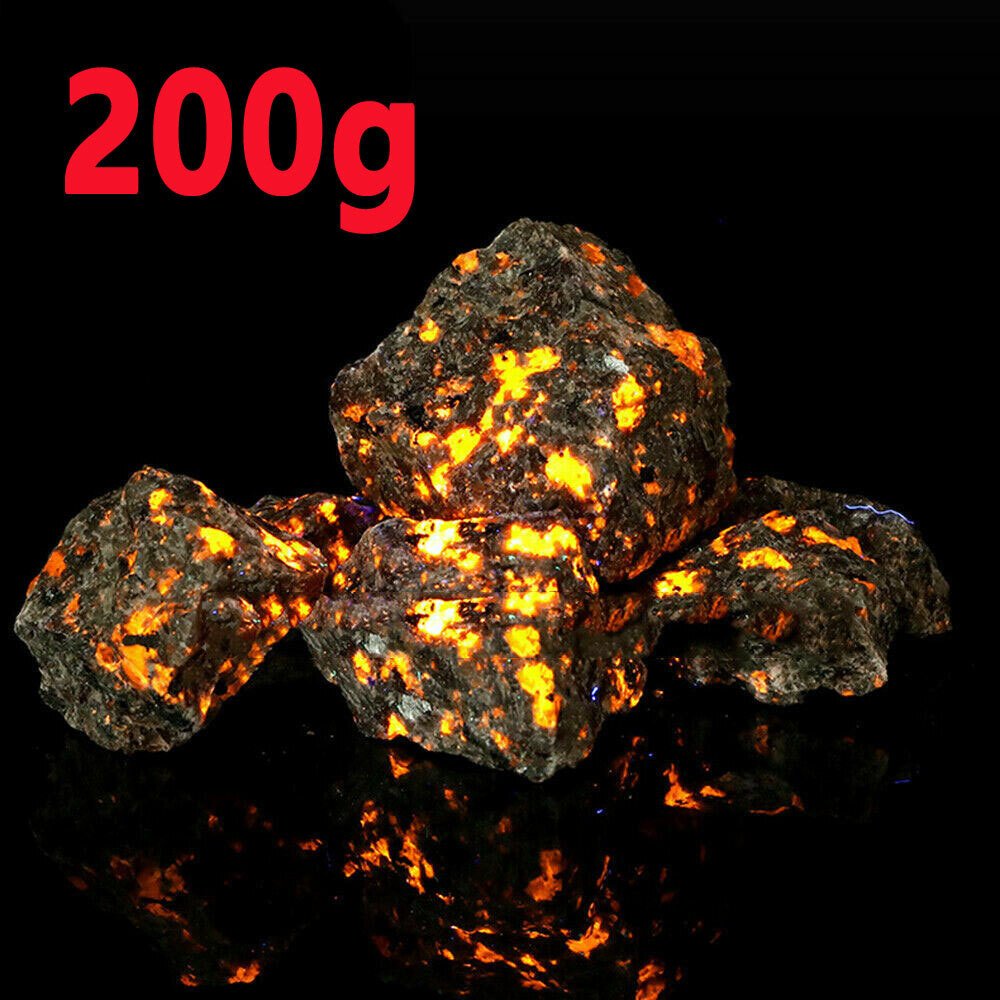 Rare 300g Natural Raw Rough Yooperlite Flame Fire Stone Mineral Crystal Rocks