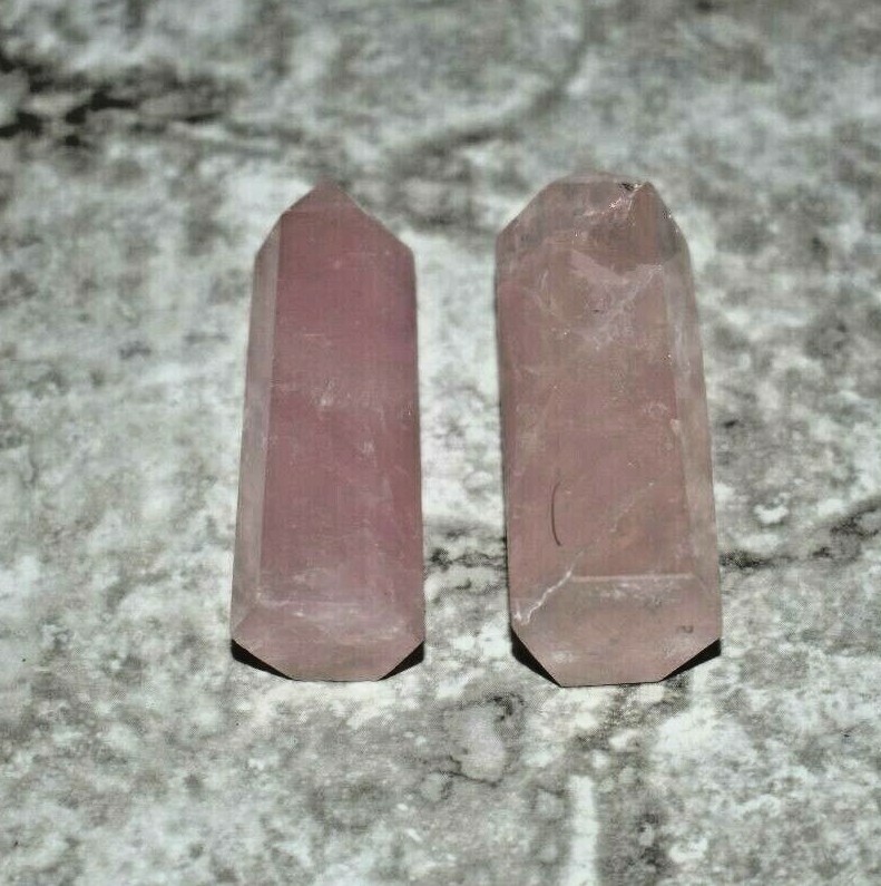 2 pieces 2 inches to 2.25 inches Pink Quartz Crystal Points, Natural Rock