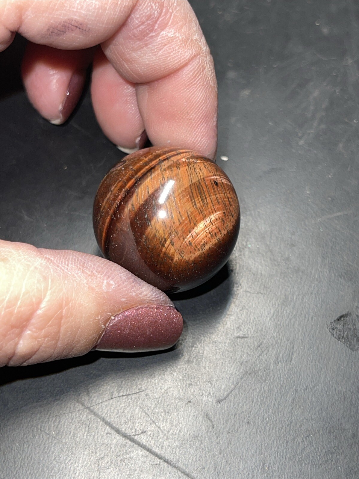 Red Tiger’s Eye Crystal Sphere Orb Ball Marble 27.1mm