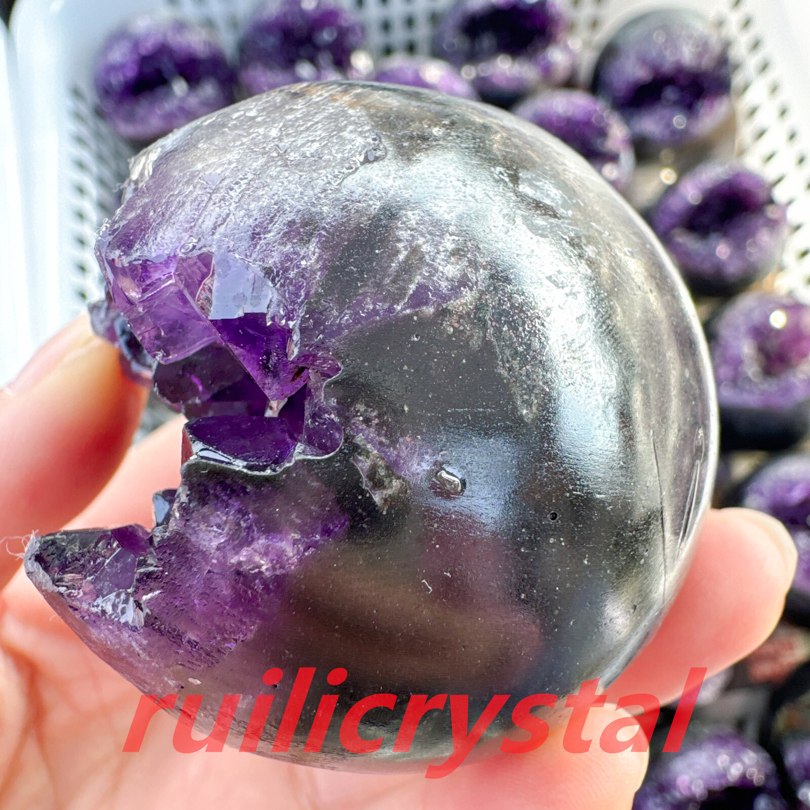 200g-300g Natural Amethyst geode quartz cluster crystal specimen healing