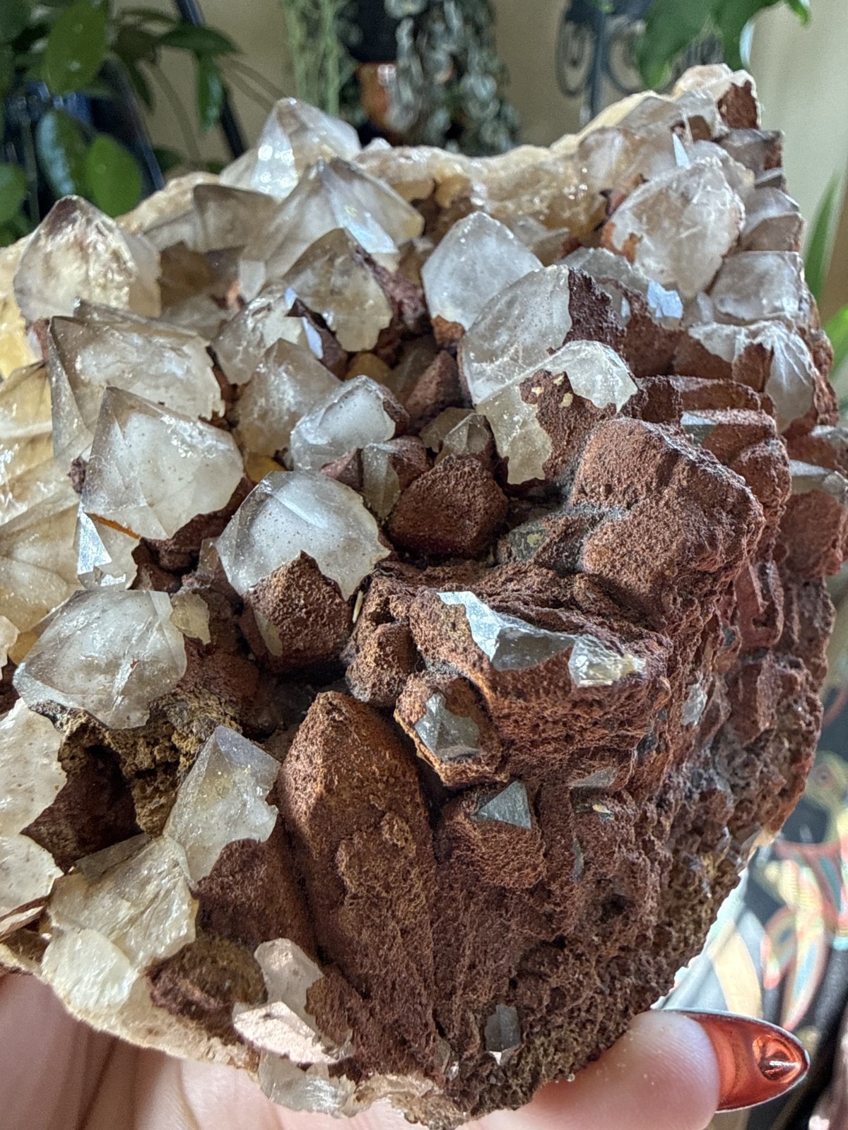 Large Smoky Quartz Crystal Cluster w/Limonite – Bulgaria – 2.45lbs