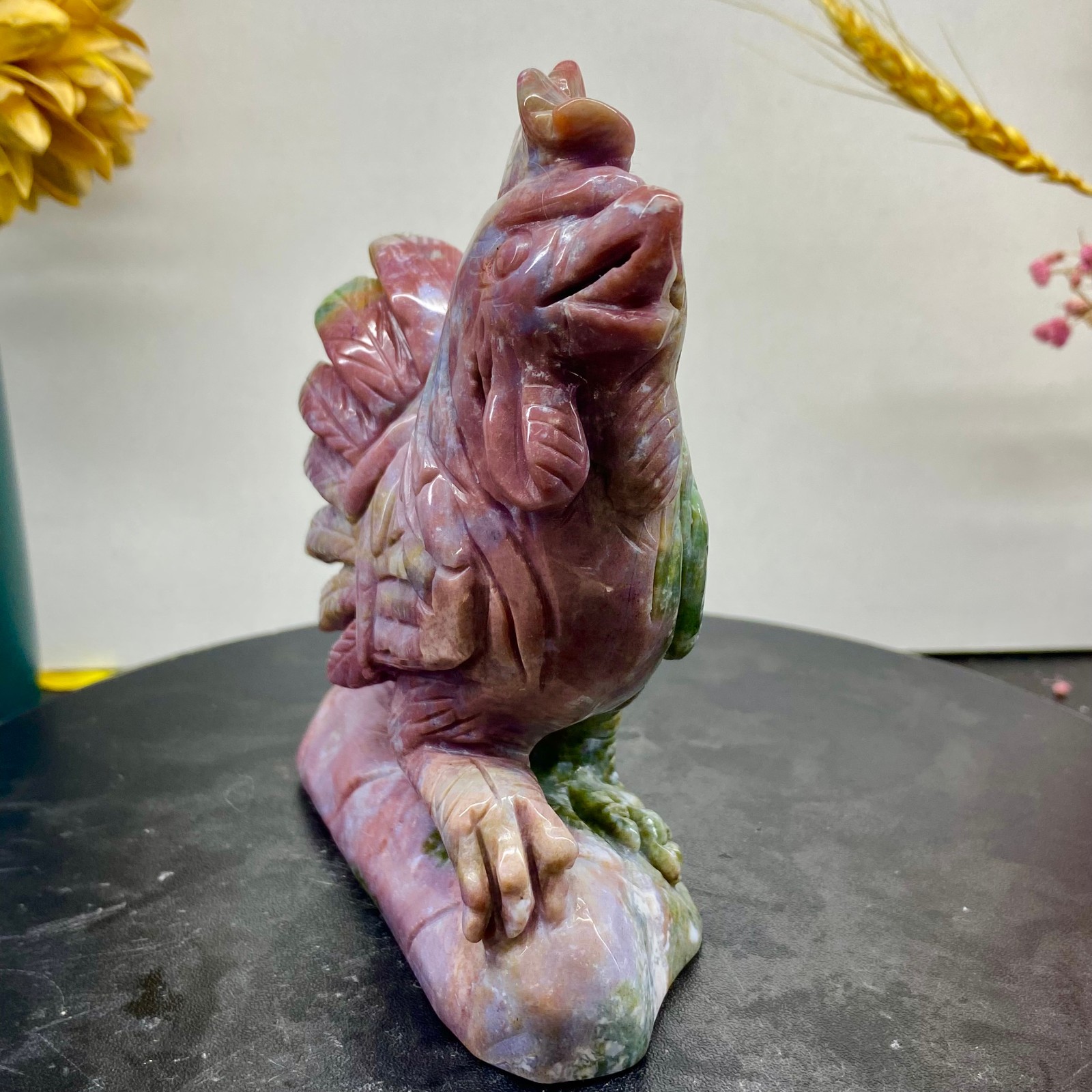 1.45LB Natural Amazonite Carving chicken Hand Carved Crystal Healing Decor