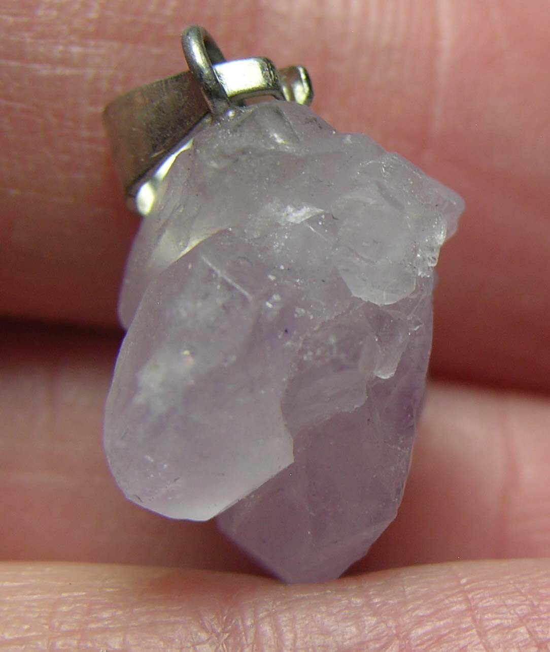 #41 Raw Rough 12.10ct 100% Natural Amethyst Crystal Point Pendant 2.40g 16.00mm