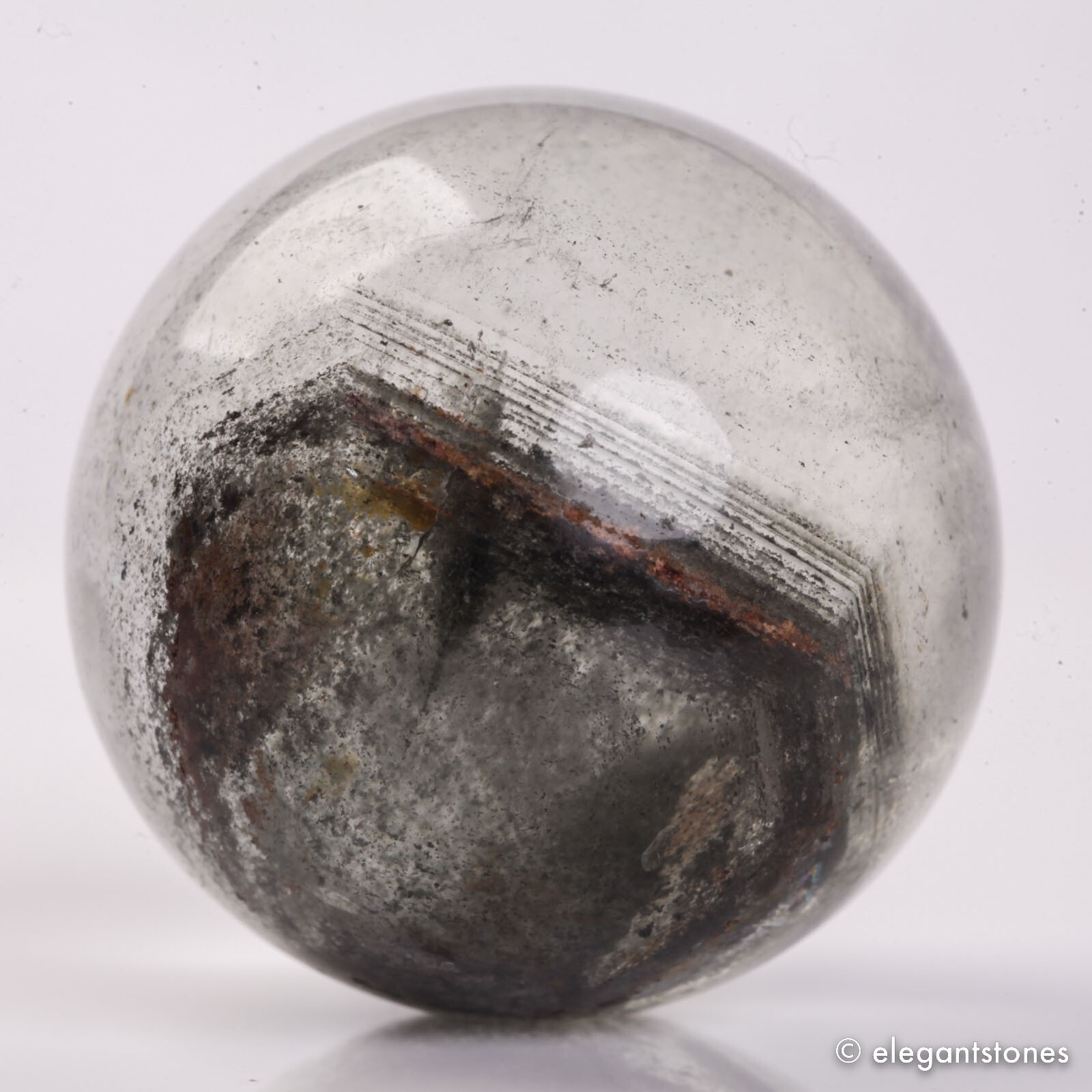 91g40mm Natural Garden/Phantom/Ghost/Lodolite Quartz Crystal Sphere Healing Ball