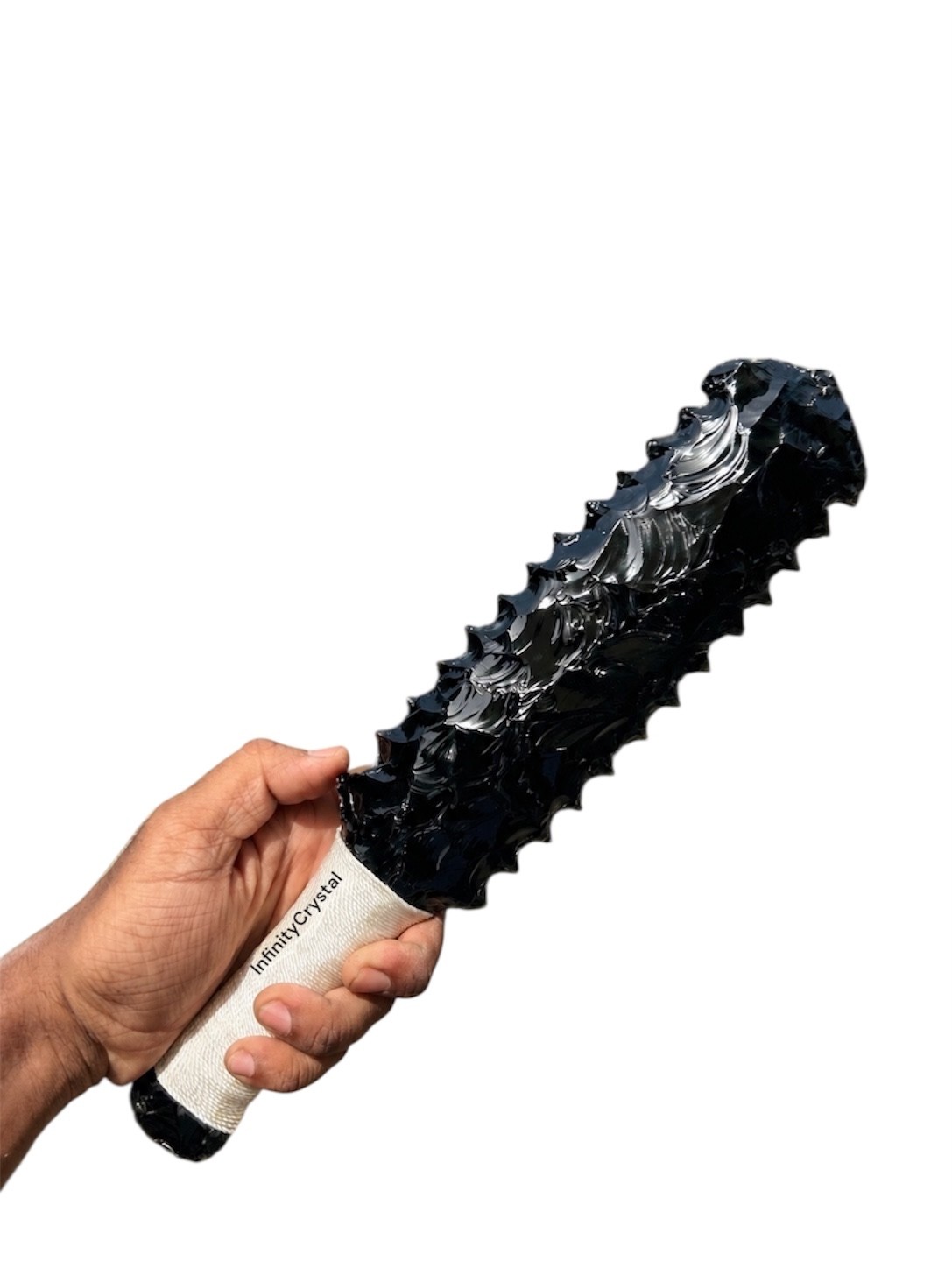 12” Black Obsidian Macuahuitl Aztec Sword Replica Handmade Tribal Warrior Knife.