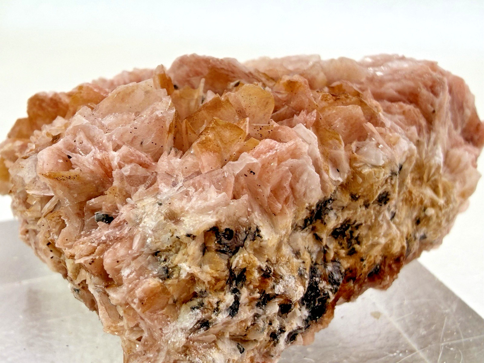 Orange Barite with Galena and Cerussite in Matrix from Morocco 104 g.