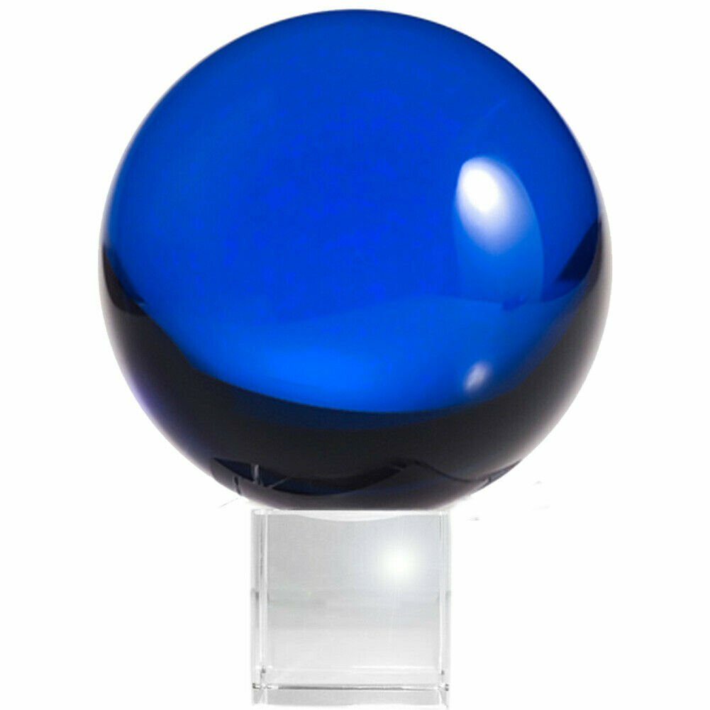 3.1 in (80mm) Crystal Ball Meditation Lensball Sphere with Free Crystal Stand