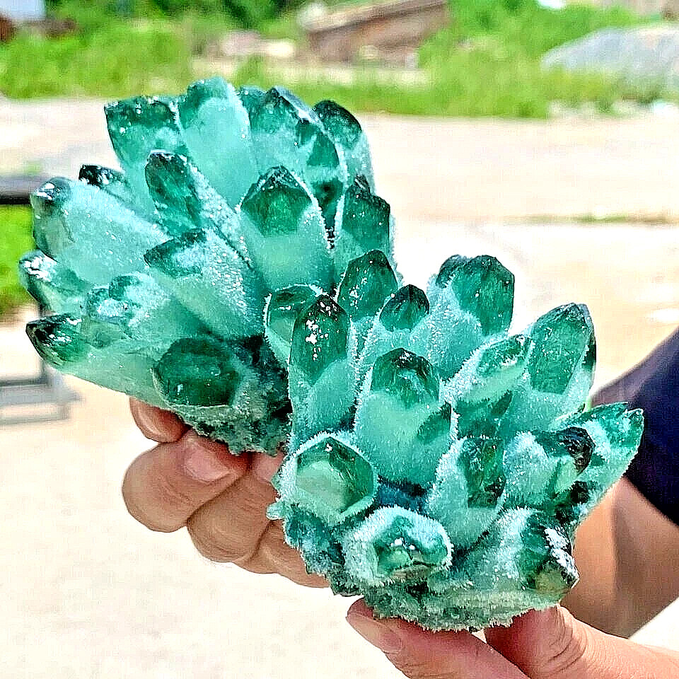 200g+Rare Large Raw Green Phantom Quartz Crystal Cluster Quartz Mineral Specimen