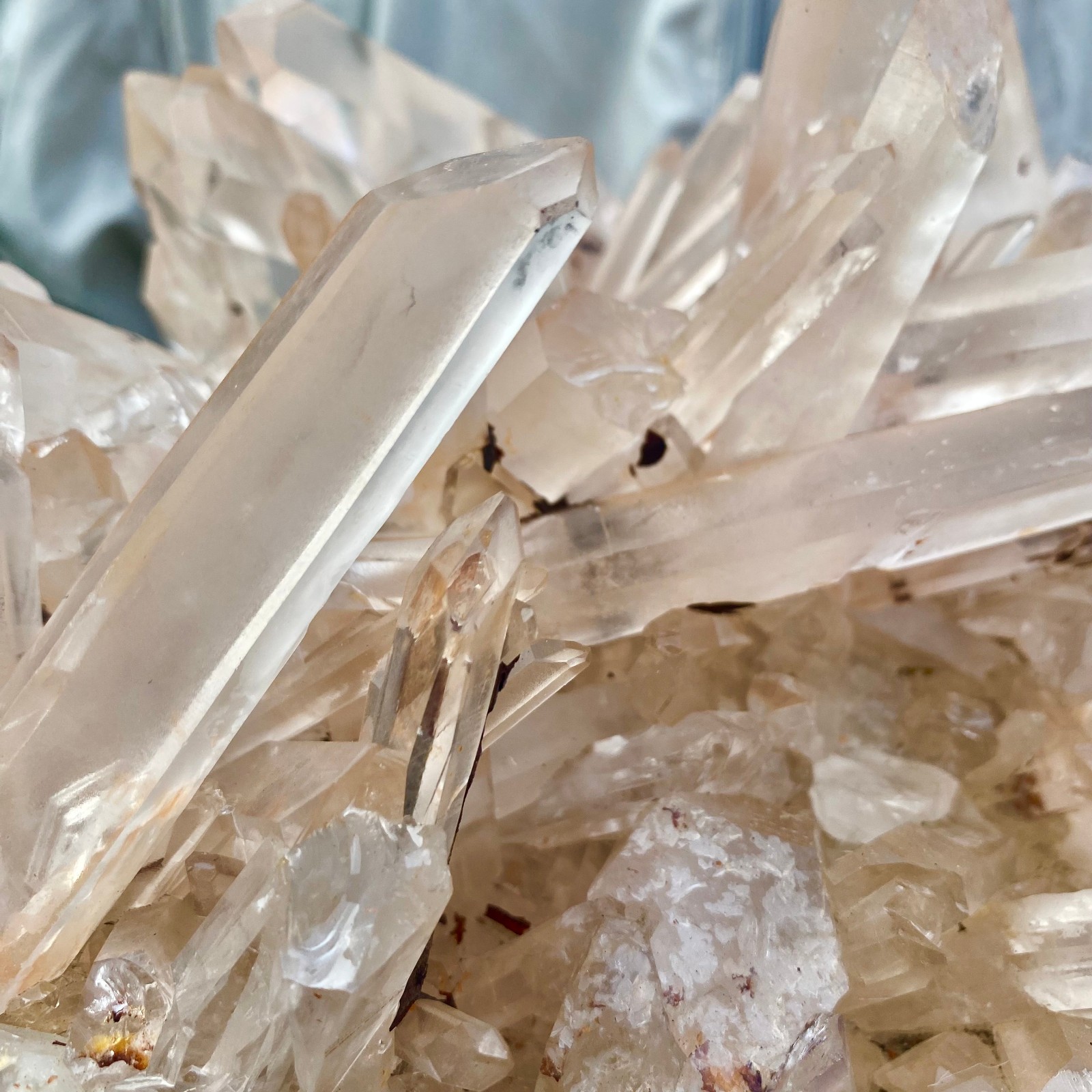 9.36LB Large Natural Clear White Crystal Quartz Cluster Energy Healing Specimen