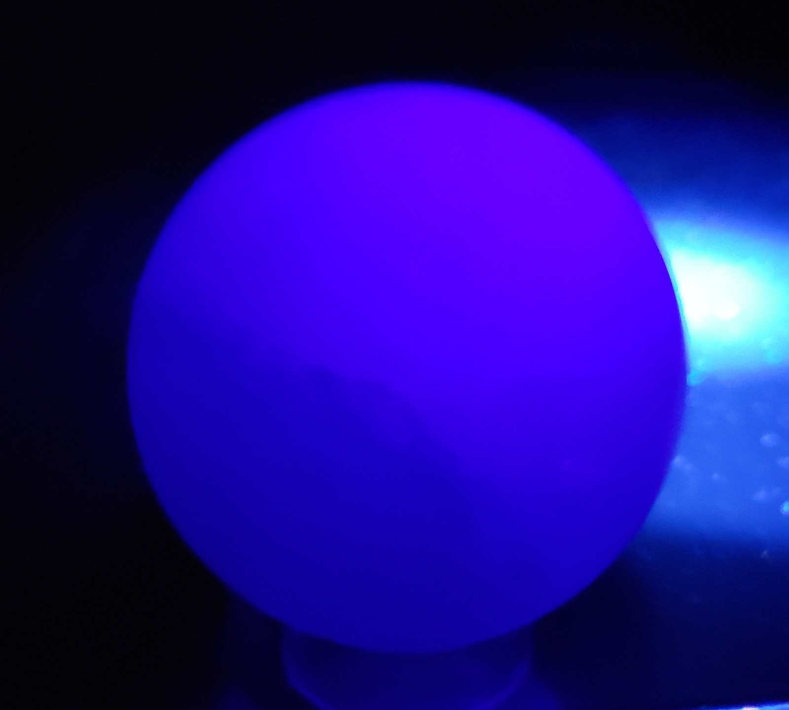 2.45″ Yttrium Lavender Fluorite Sphere Enhydro Sphere Orb Ball UV, 401g or 14 oz