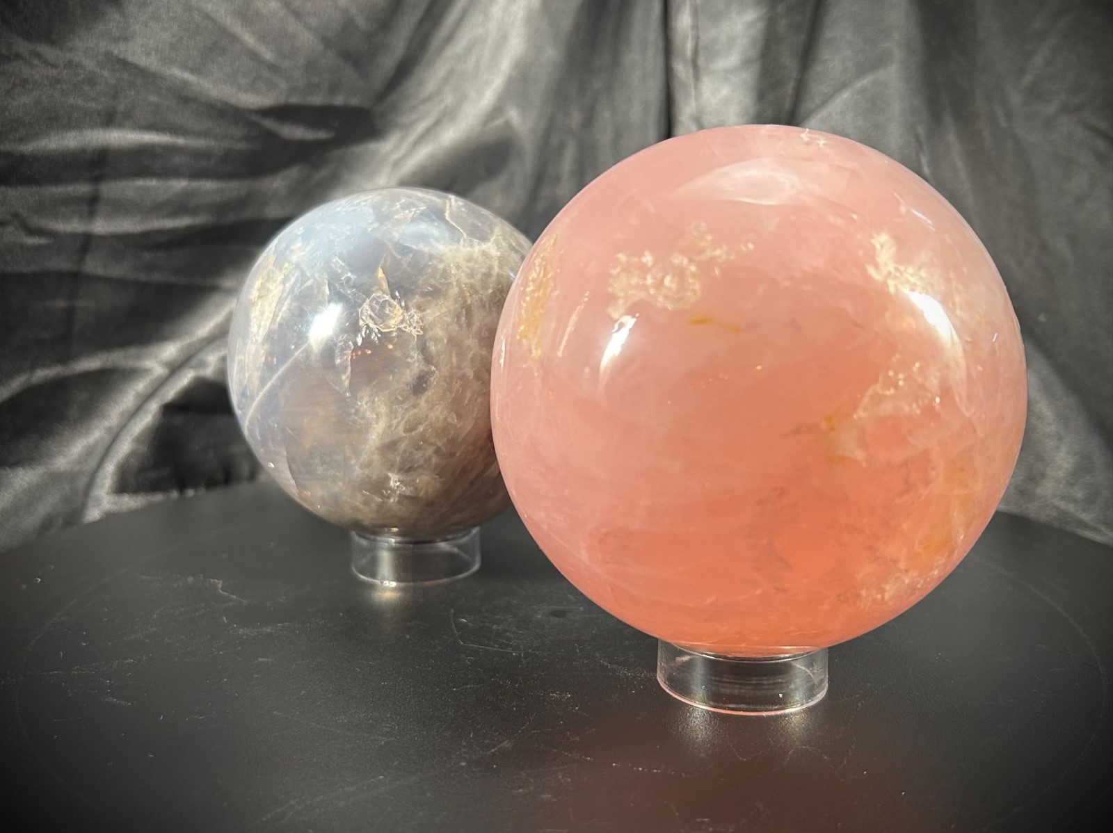 Perfectly Imperfect SALE! Blue Rose and Rose Quartz Spheres (See Details)