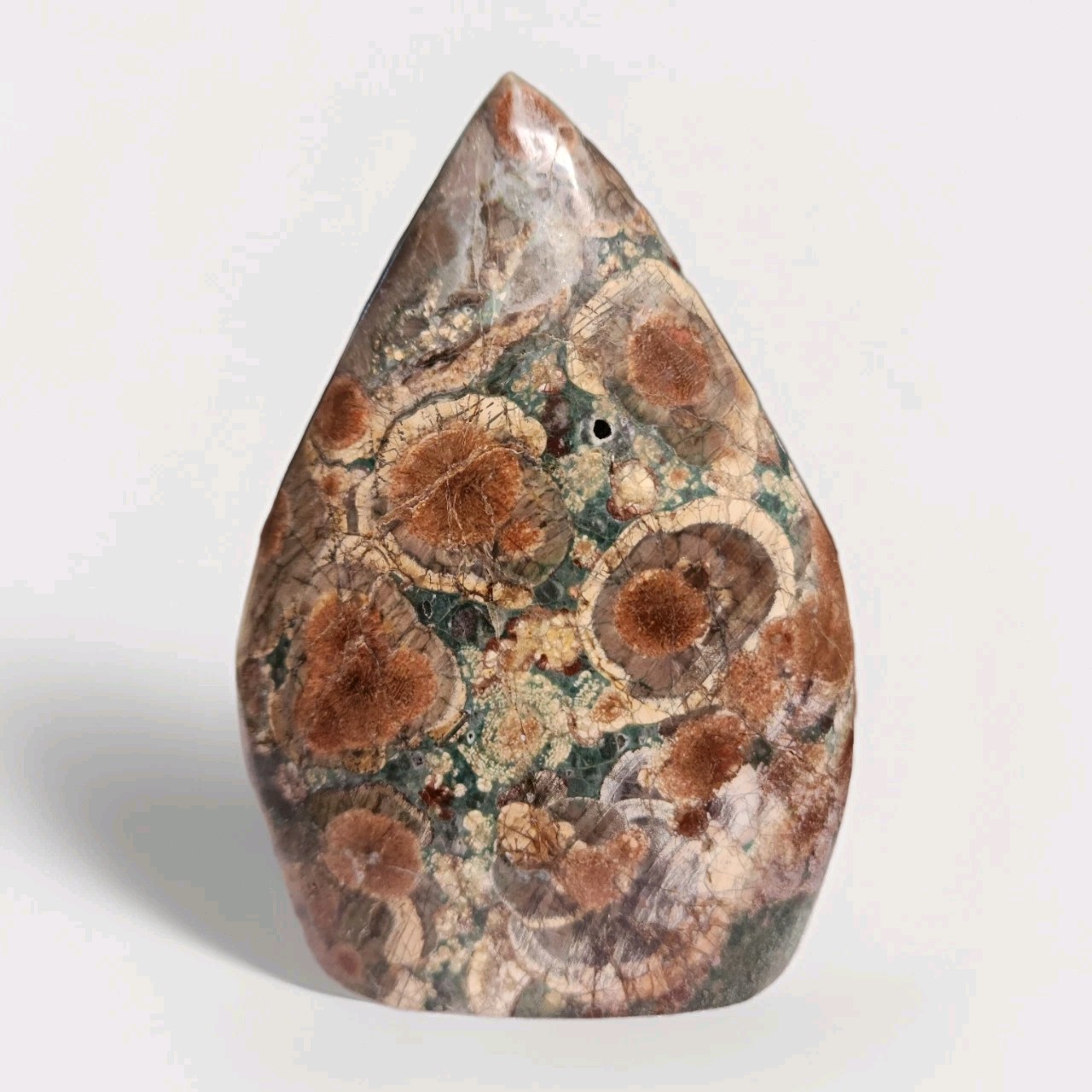 Large Natural Green Cherry Blossom / Sakura Agate Teardrop Ornament Flame – USA