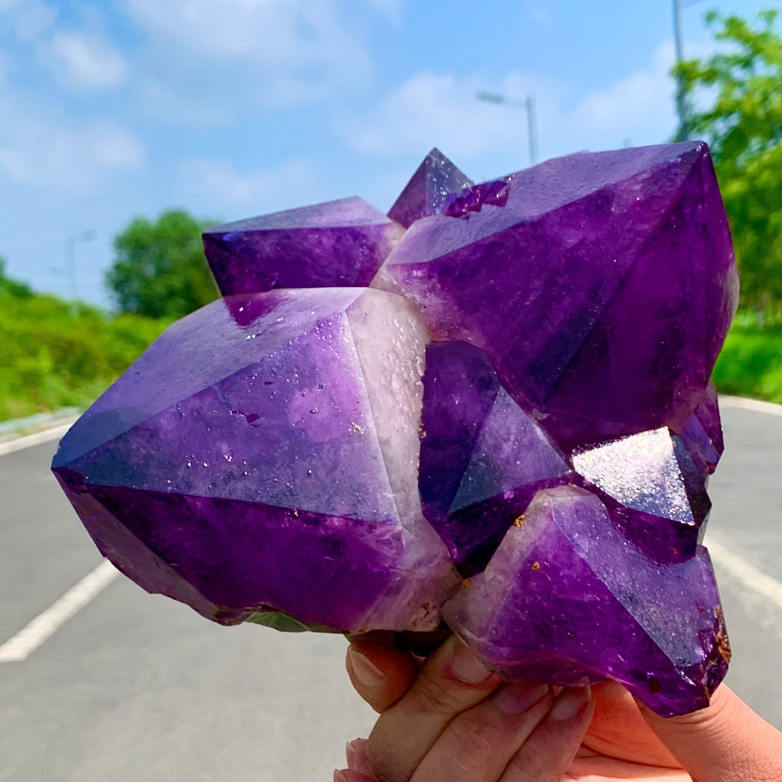 5.25LB Natural Amethyst geode quartz cluster crystal specimen Healing