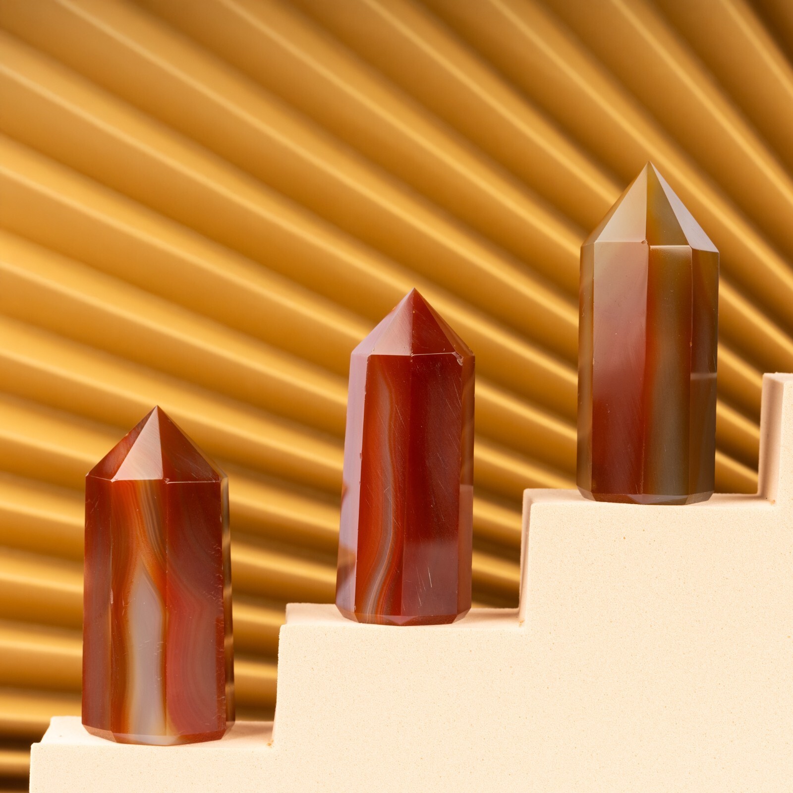 Carnelian Crystal Tower Point Obelisk, Meditation, Healing Crystal Gift & Decor