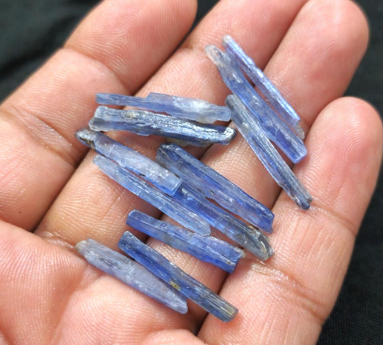 Ultimate Blue Kyanite Rough Shards 12 Pcs Lot Size 23-28 MM Rare Loose Gemstone