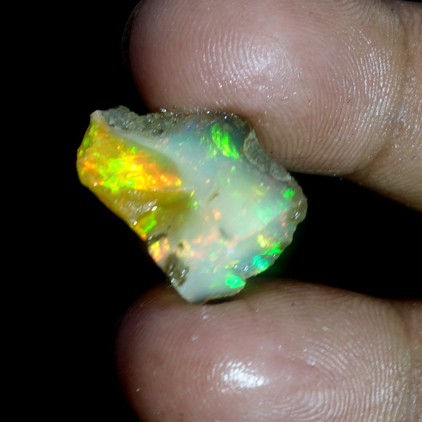 AA+ Ethiopian Oli Opal Rough Entreated Welo Opal Multi Fire Color Flash 11.00Cts