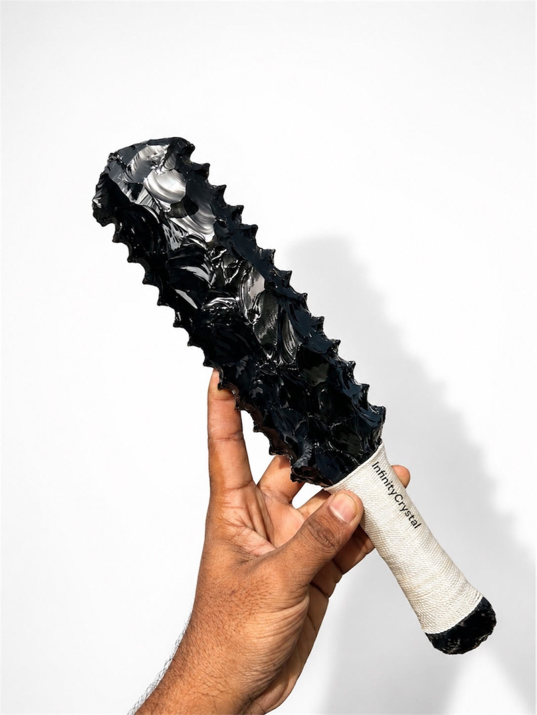 12” Black Obsidian Macuahuitl Aztec Sword Replica Handmade Tribal Warrior Knife.