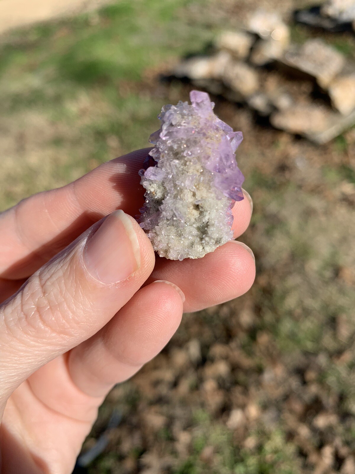 Vintage Mini Purple Lilac Amethyst Crystal Cluster, Veracruz Mexico