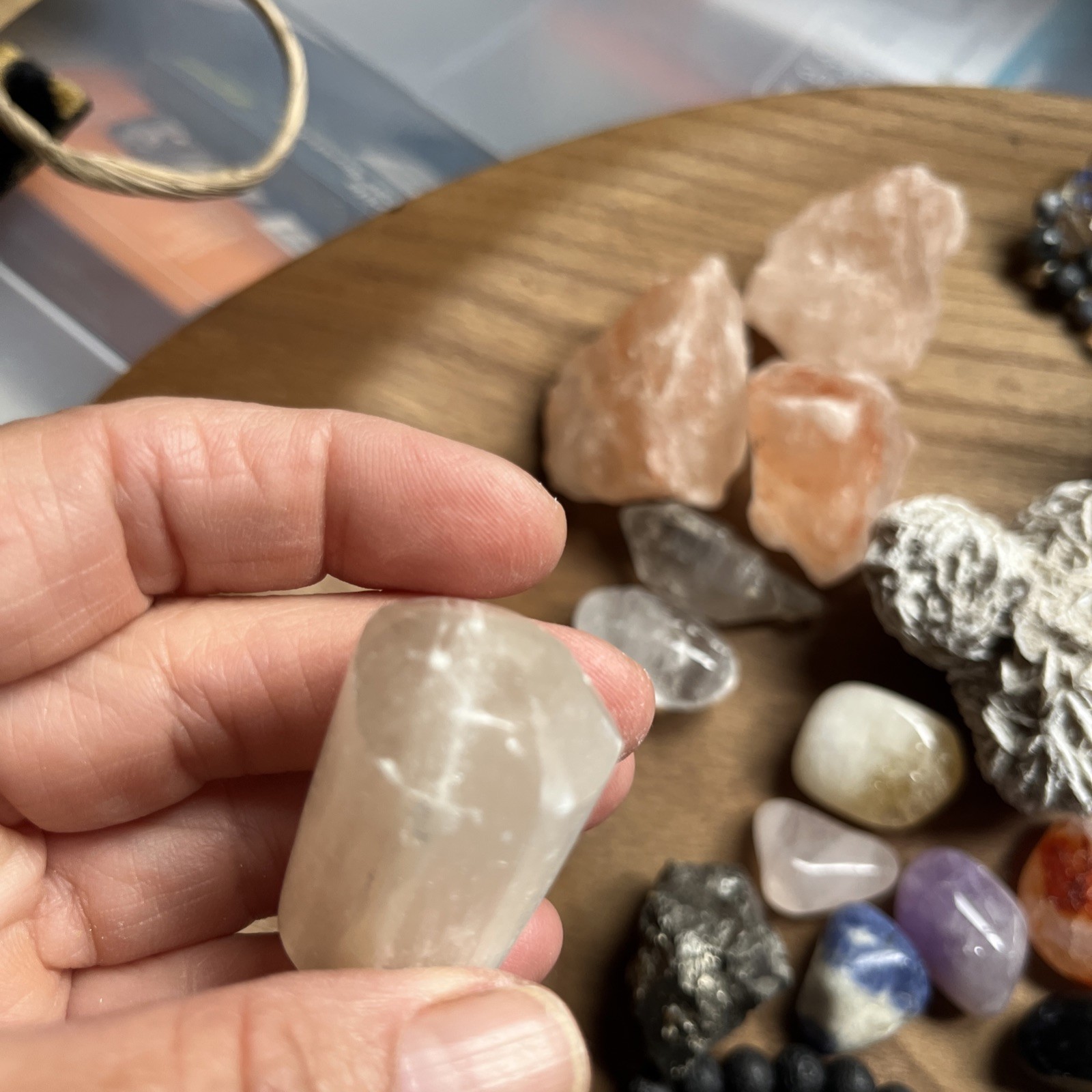 Random lot of assorted crystals and minerals and bracelets/ 1 Beaded Strand