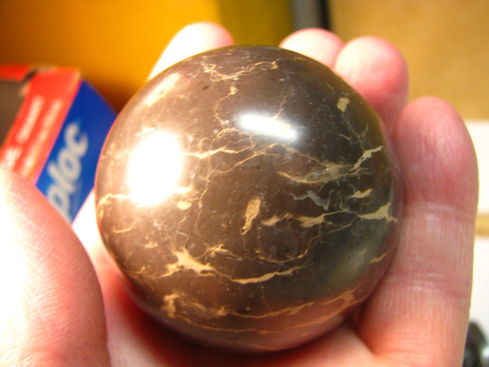 .65lb 2.3inch CAMOUFLAGE JASPER SPHERE TAN DARK BROWN/BLACK MADAGASCAR #290