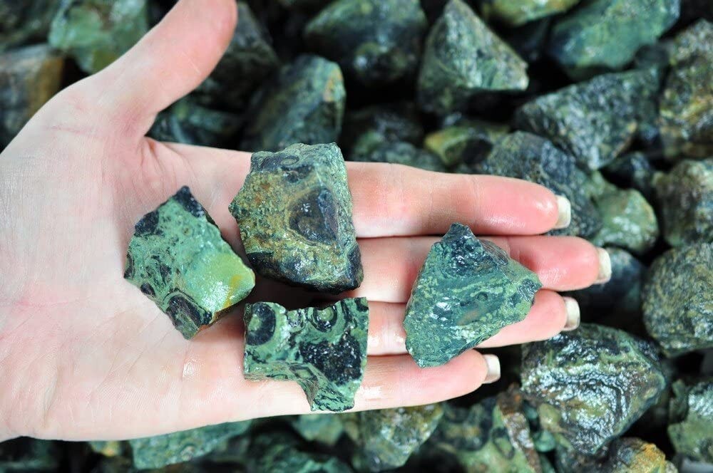 1/2 lb Crocodile Jasper Rough Stones – Natural Crystal Rock Specimens Tumbling