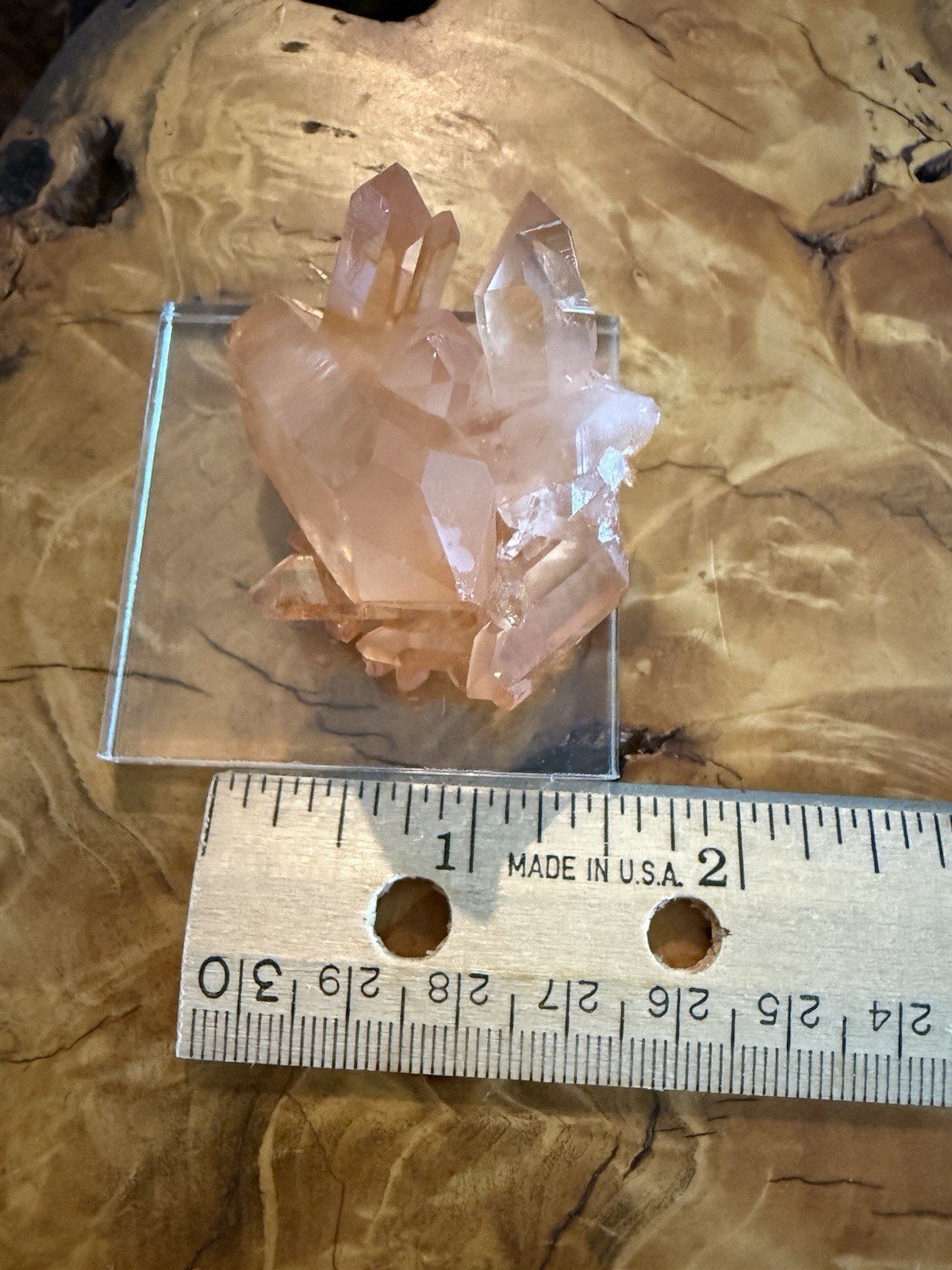 Tangerine Quartz Mineral Crystal Brazil Natural Specimen 34g With Display Stand
