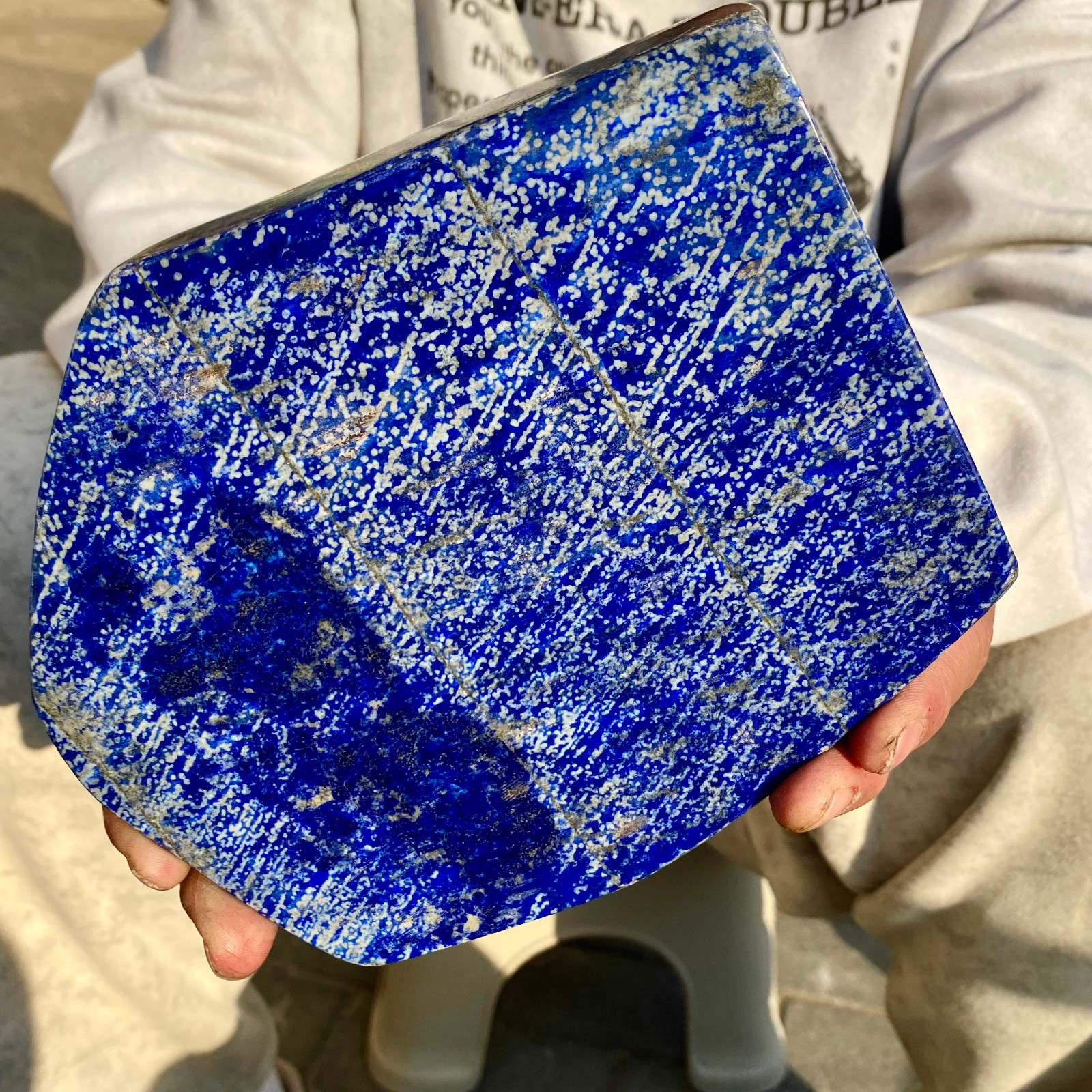 4.1LB Natural Stone Lapis Lazuli Freeform Polished Crystal Mineral Specimen
