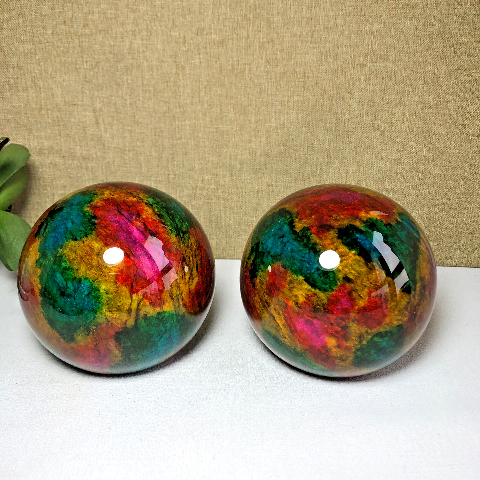 1pcs Natural “Seven Colors Jade” sphere flat bottom specimen Taiwan China 99mm