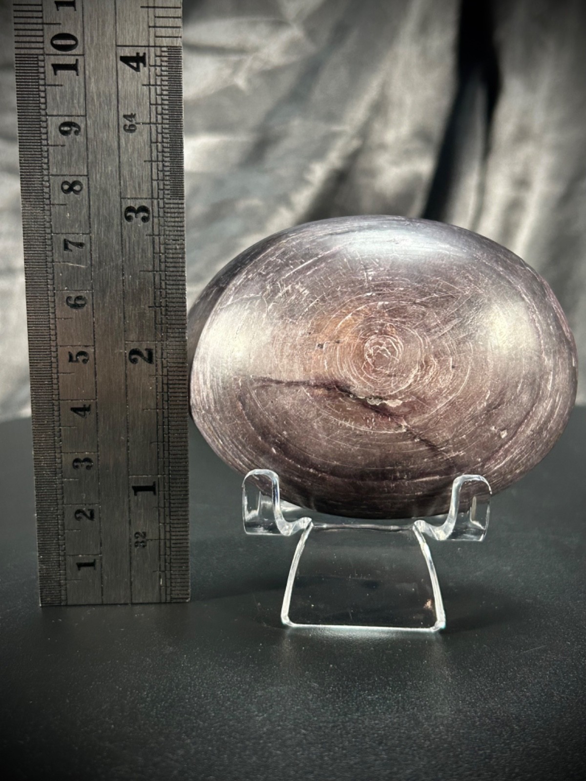 2.97″ Gemmy Lepidolite Freeform With Acrylic Stand 7.3oz (208 grams)