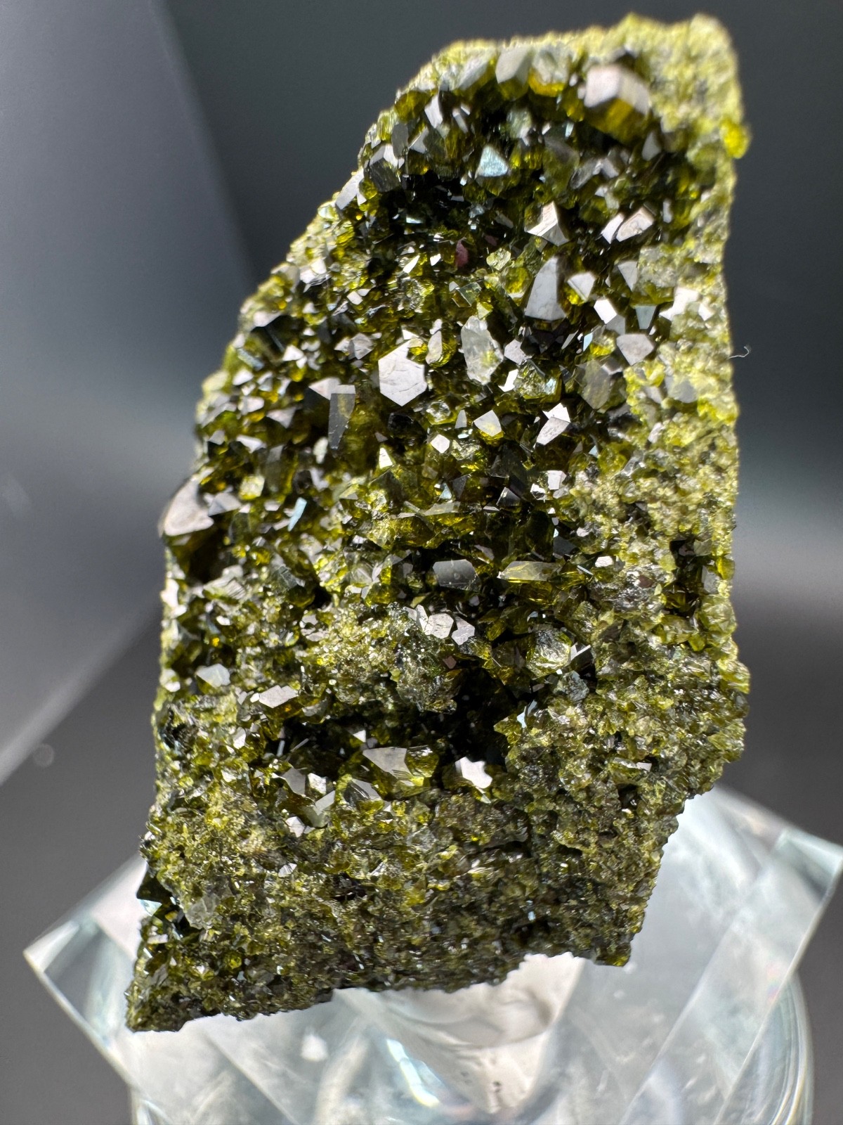 6829 Sparkly Green Epidote with Clear Quartz Calumet Iron Mine, Colorado 32g