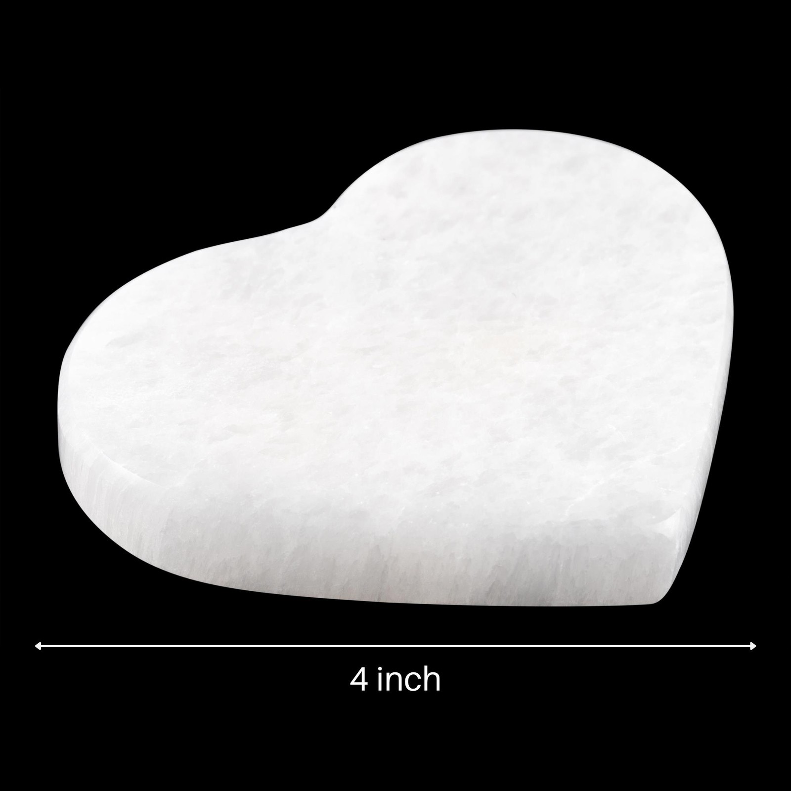 Selenite Charging Plate Heart, Selenite Cleansing, Flat Crystal Plate, Selenite